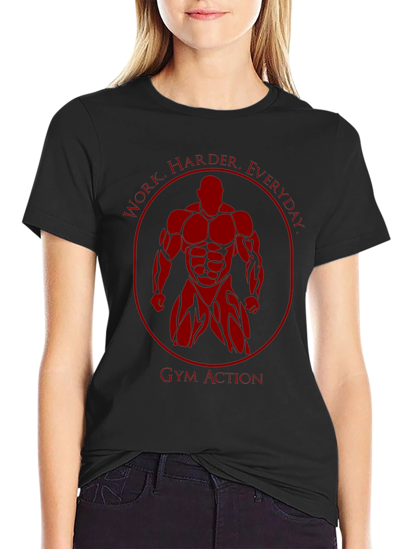 Gym Action Bodybuilder Graphic T-Shirt
