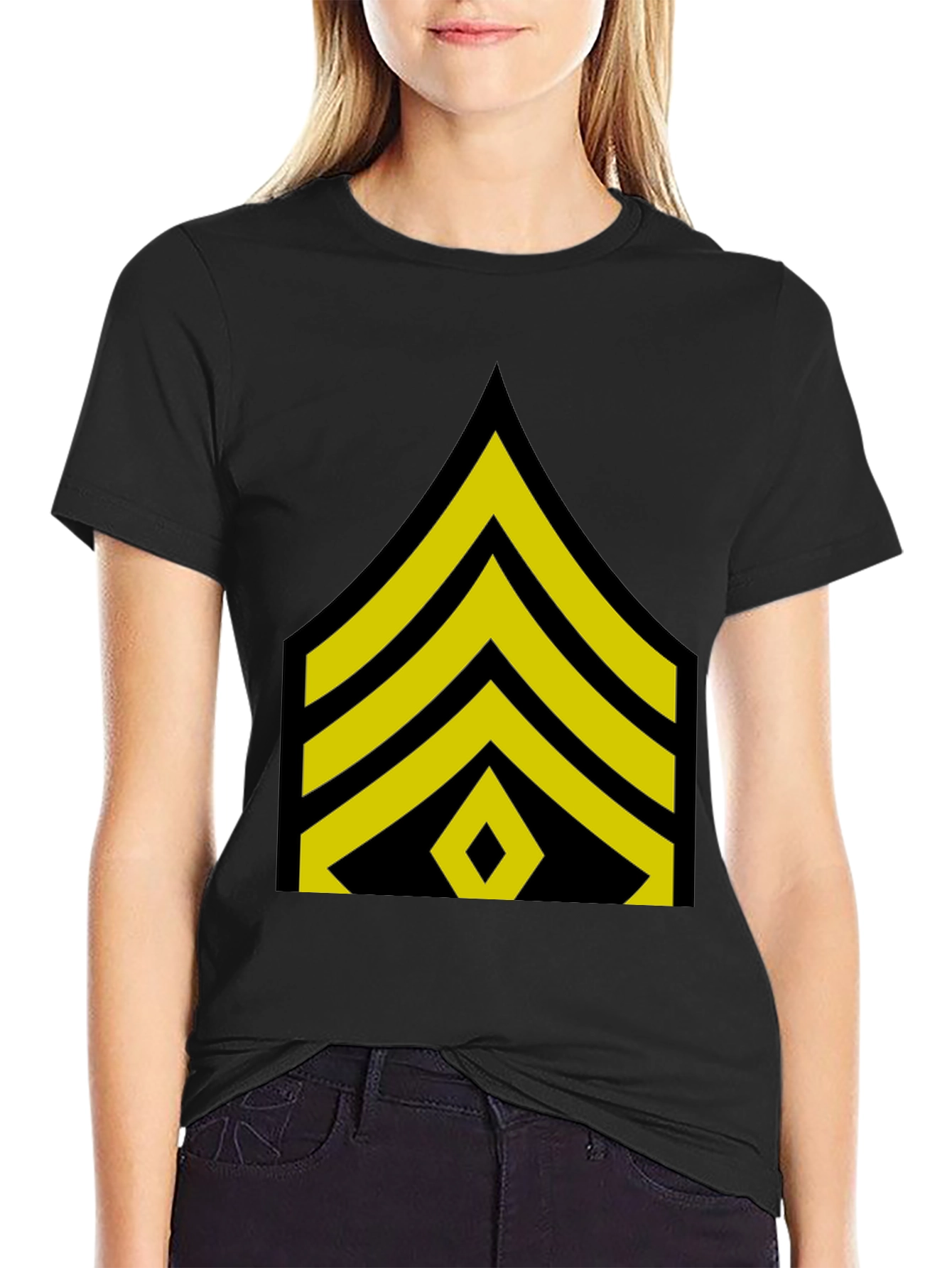 Sergeant Stripes Graphic Black T-Shirt