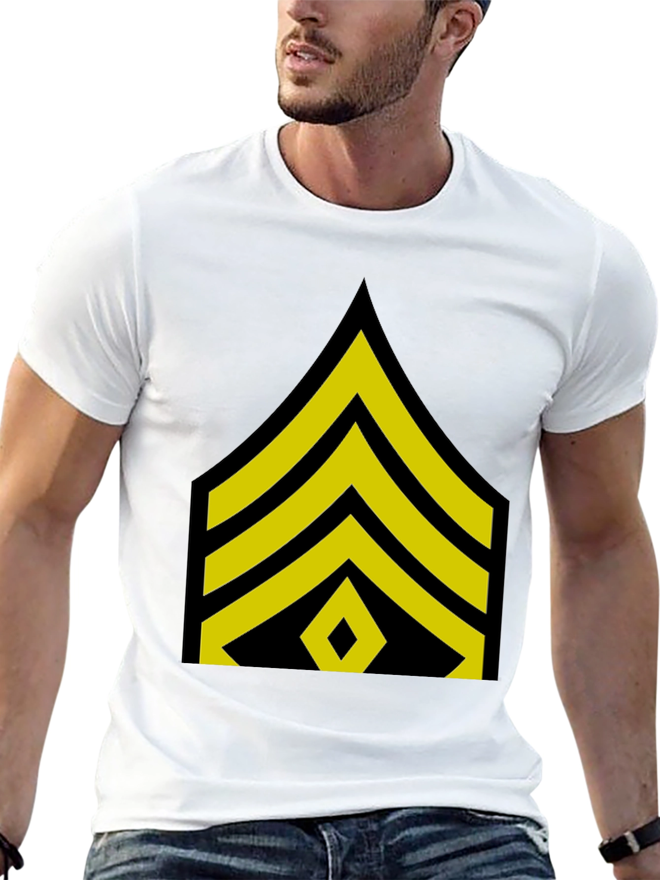 Sergeant Stripes Graphic Black T-Shirt