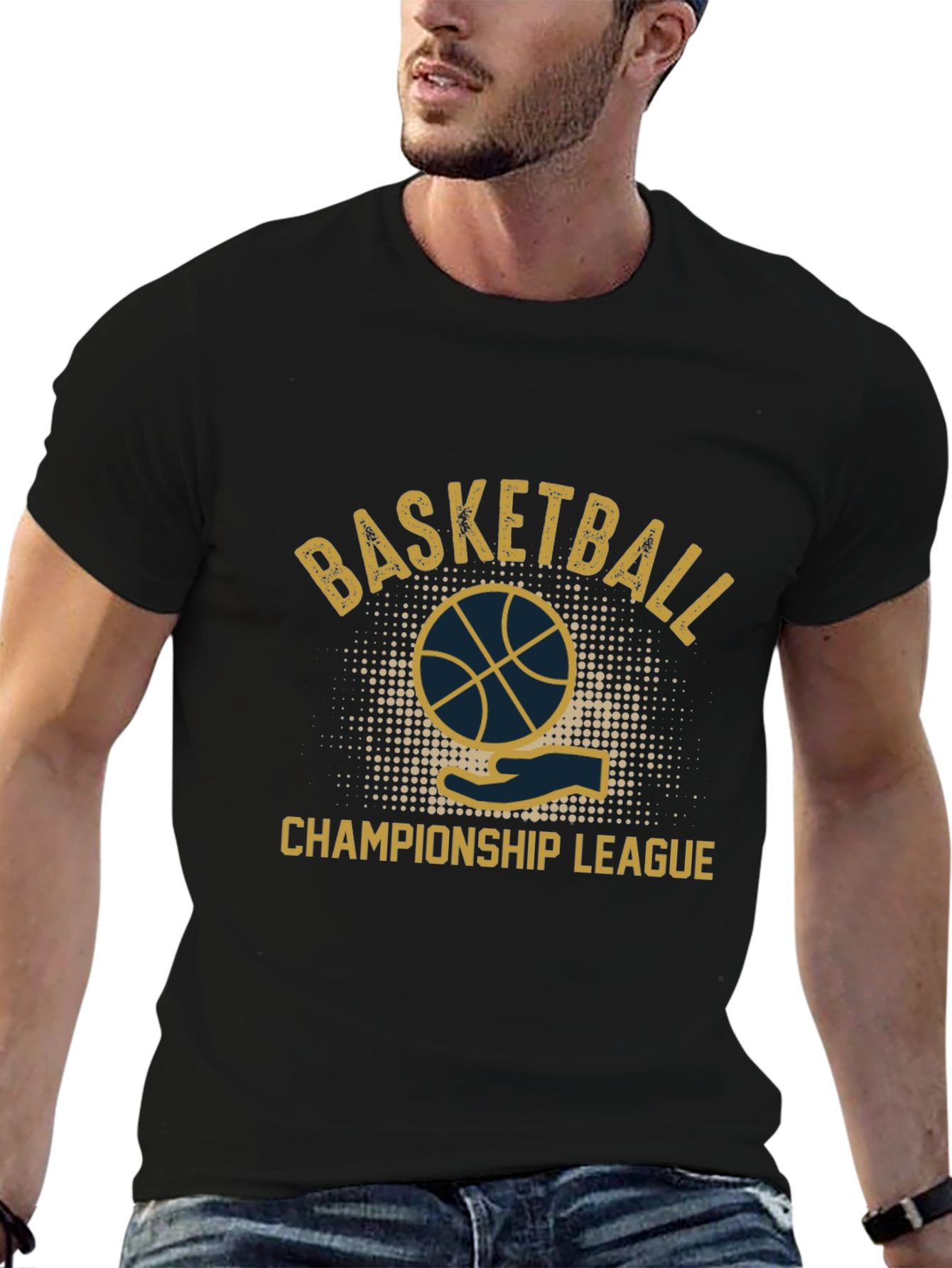 Basketball Championship League Black T-Shirt