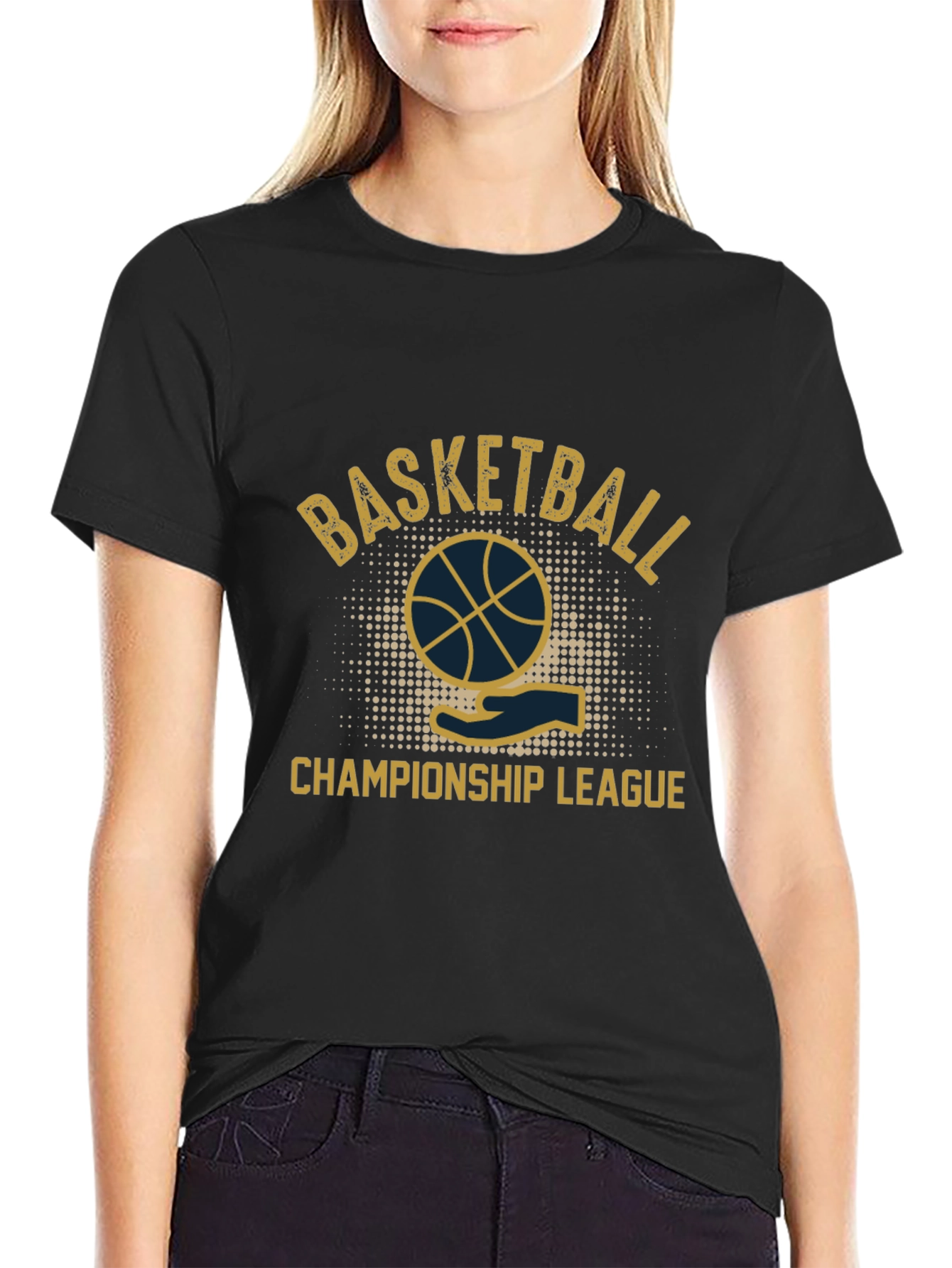 Basketball Championship League Black T-Shirt