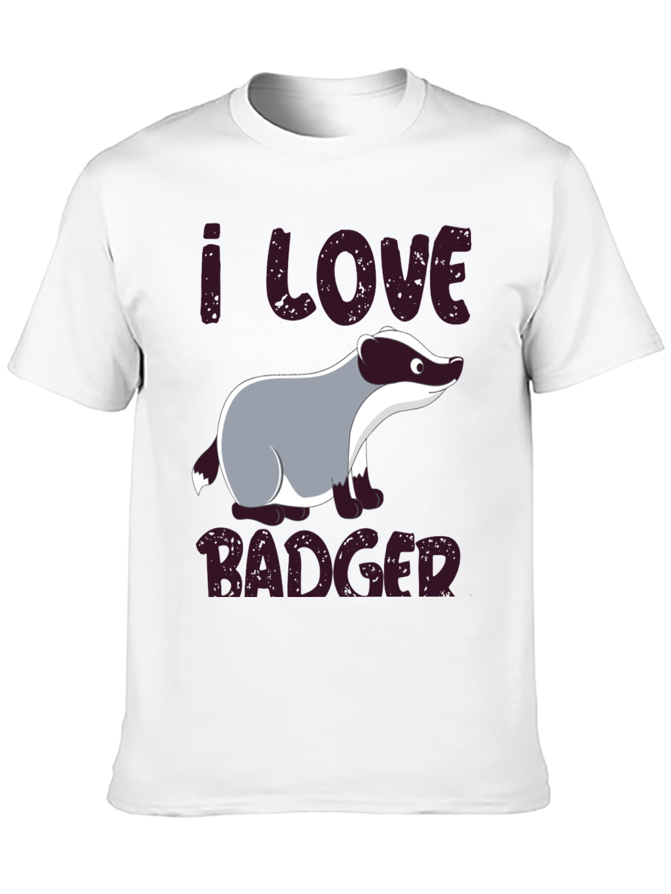 I Love Badger T-Shirt - Black Animal Tee