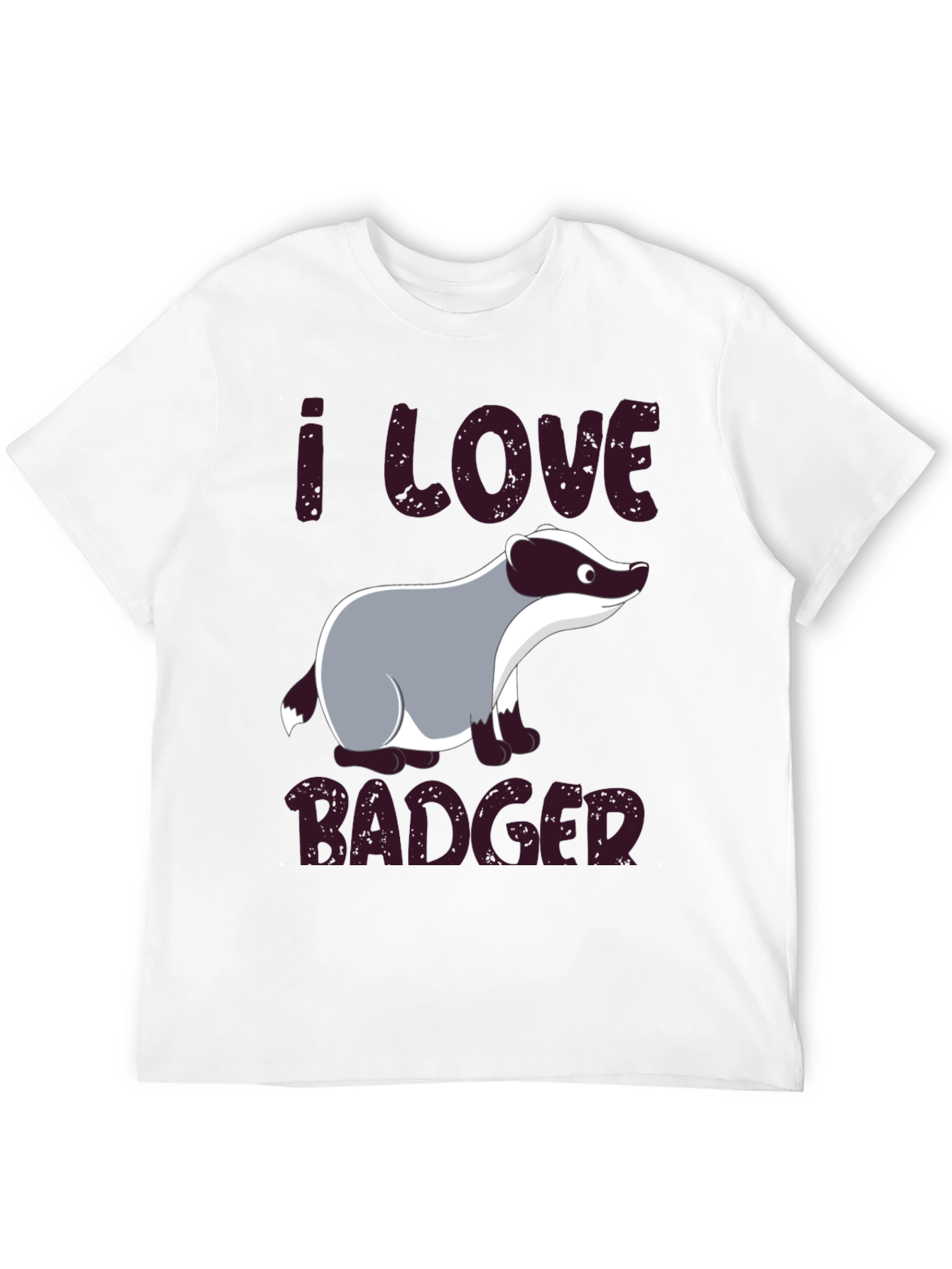 I Love Badger T-Shirt - Black Animal Tee