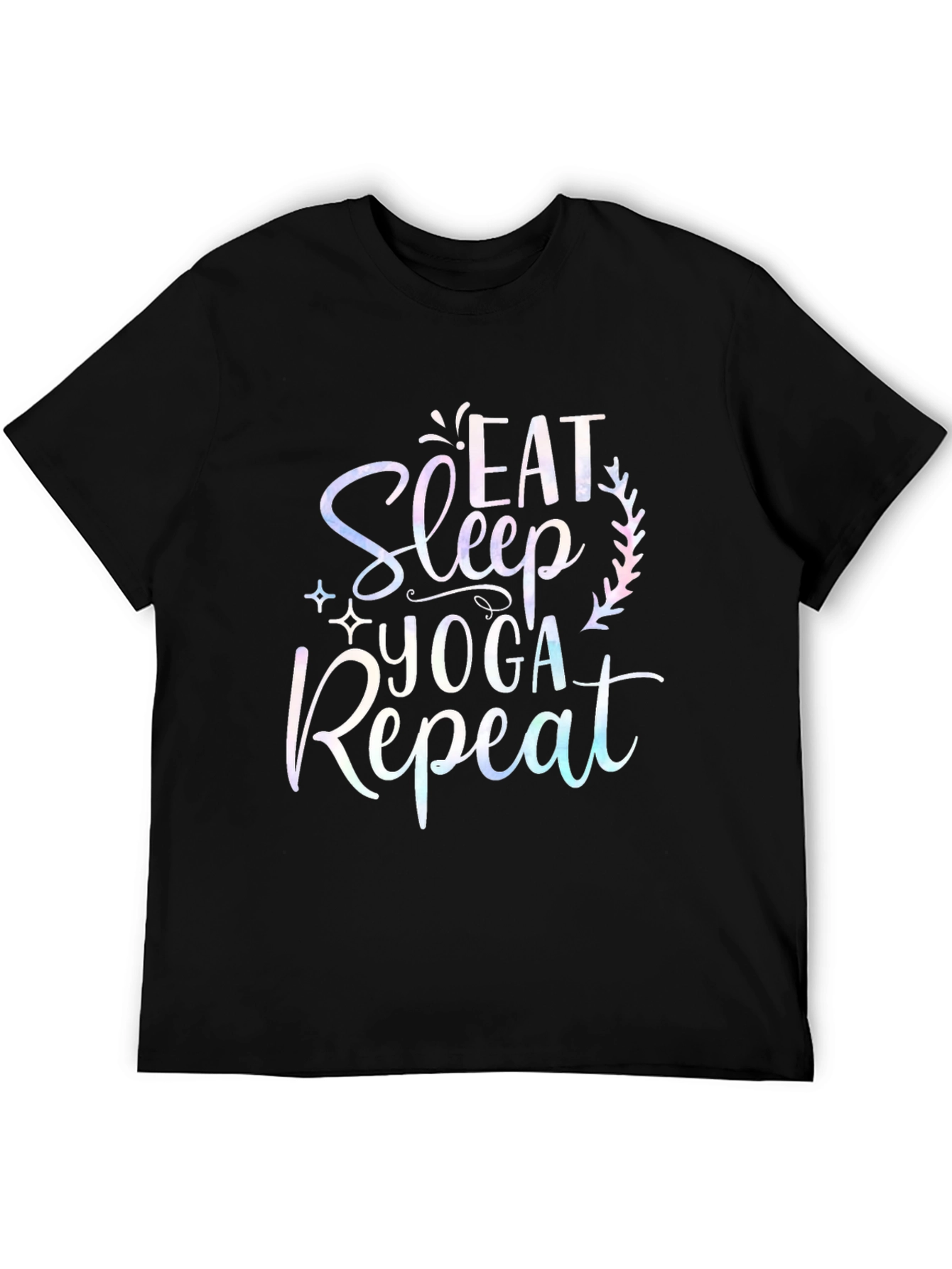 Eat Sleep Yoga Repeat Black T-Shirt
