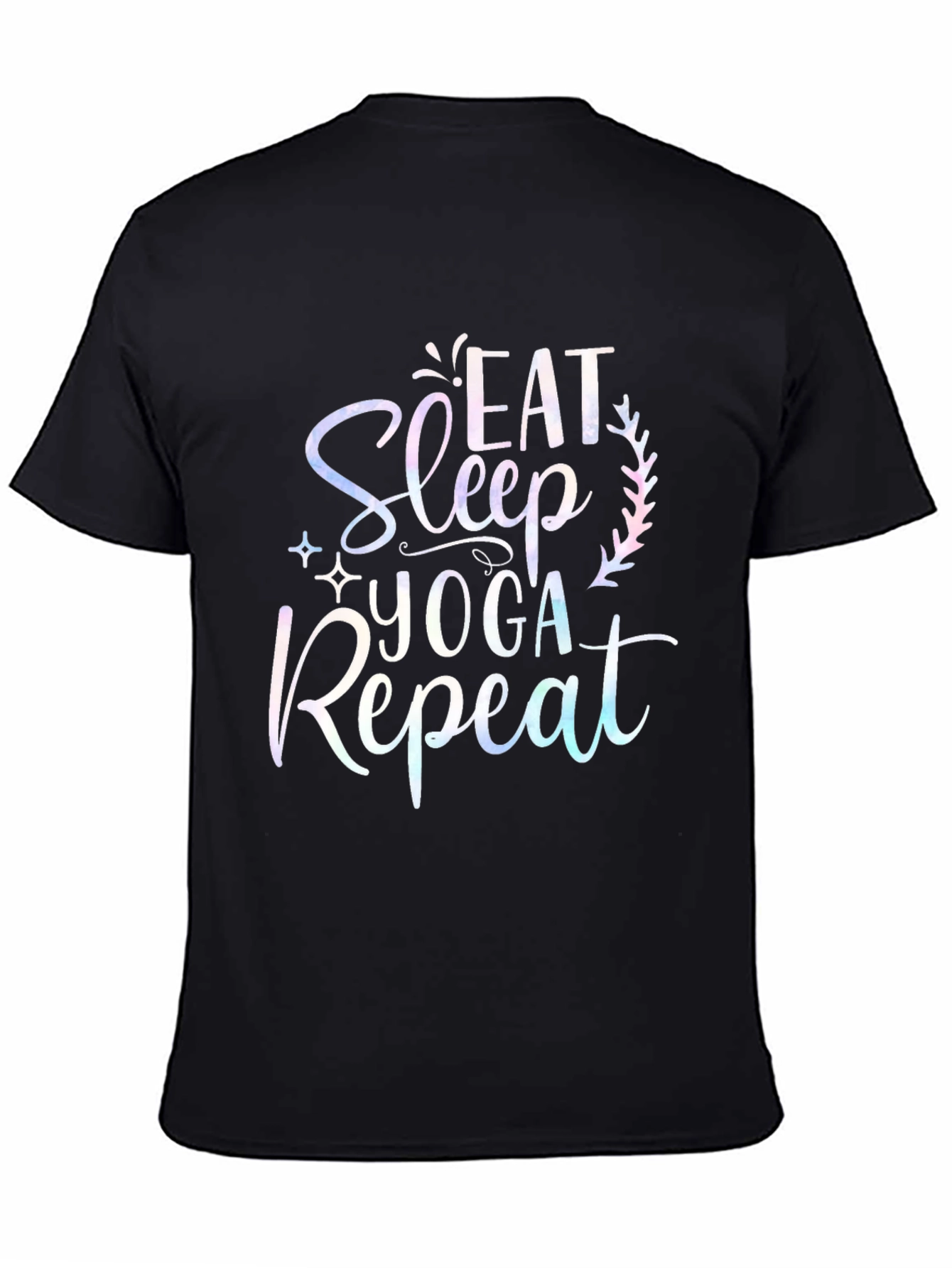 Eat Sleep Yoga Repeat Black T-Shirt