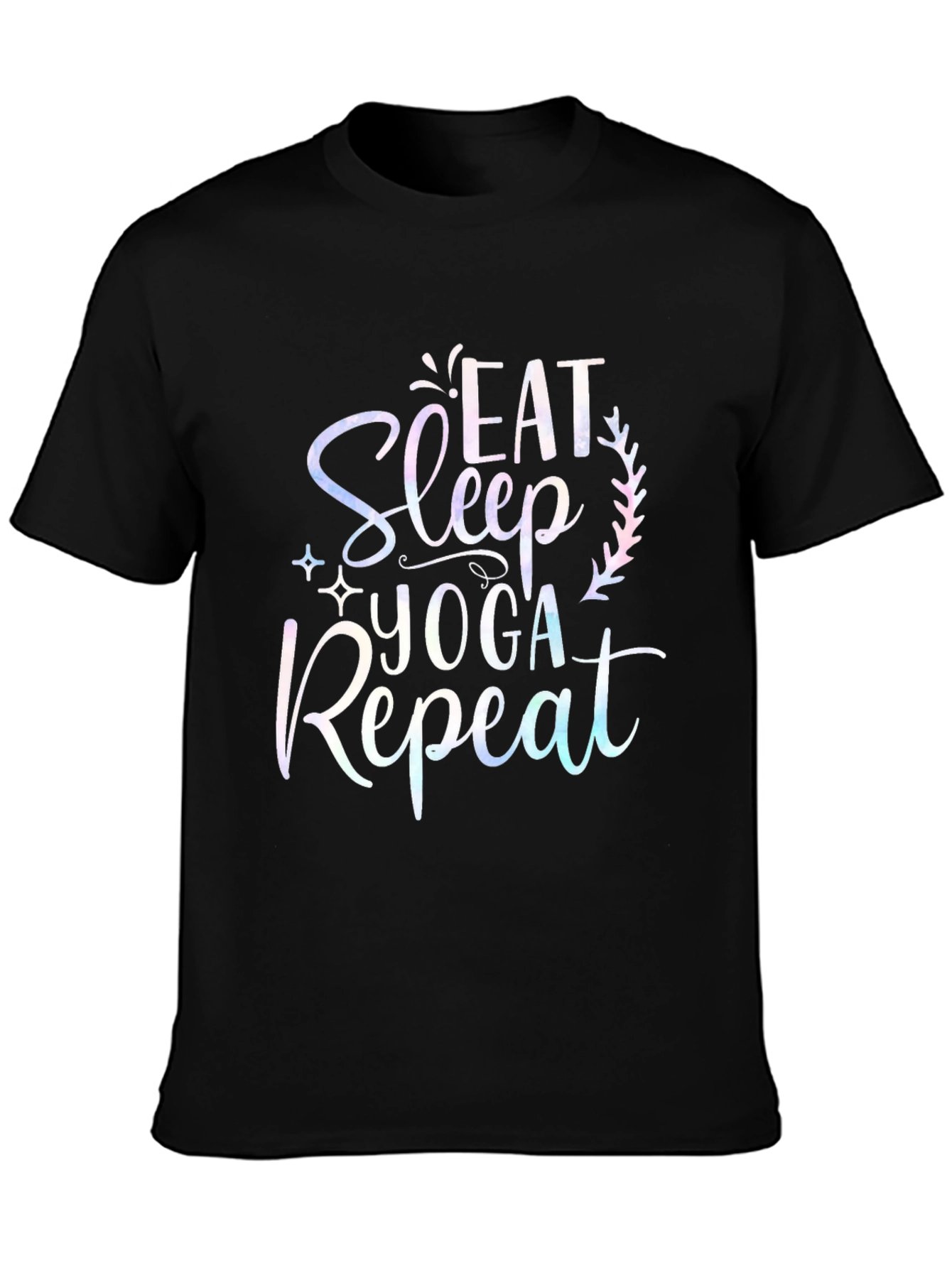 Eat Sleep Yoga Repeat Black T-Shirt