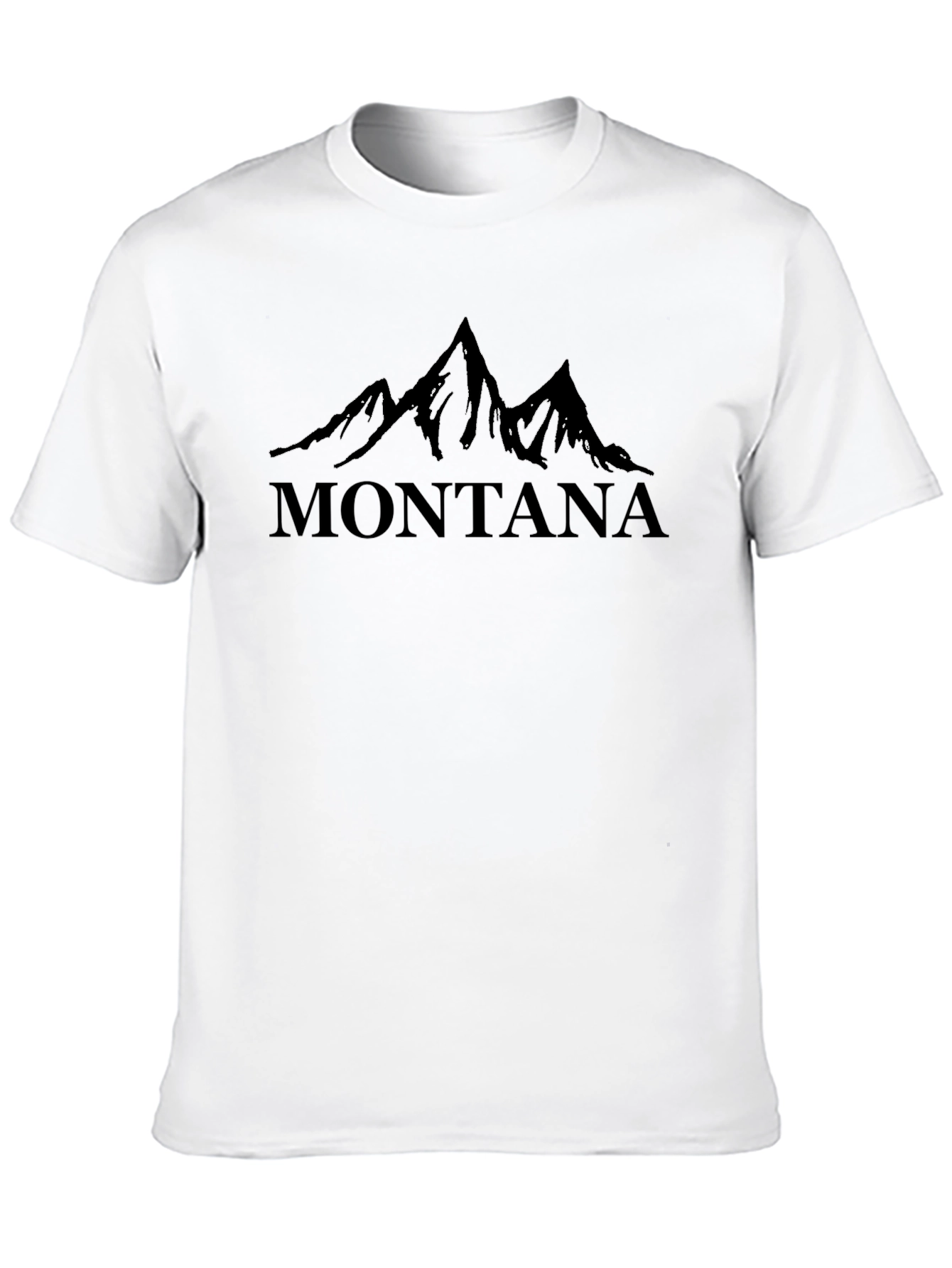 Montana Mountain Graphic Tee - Black Cotton Shirt