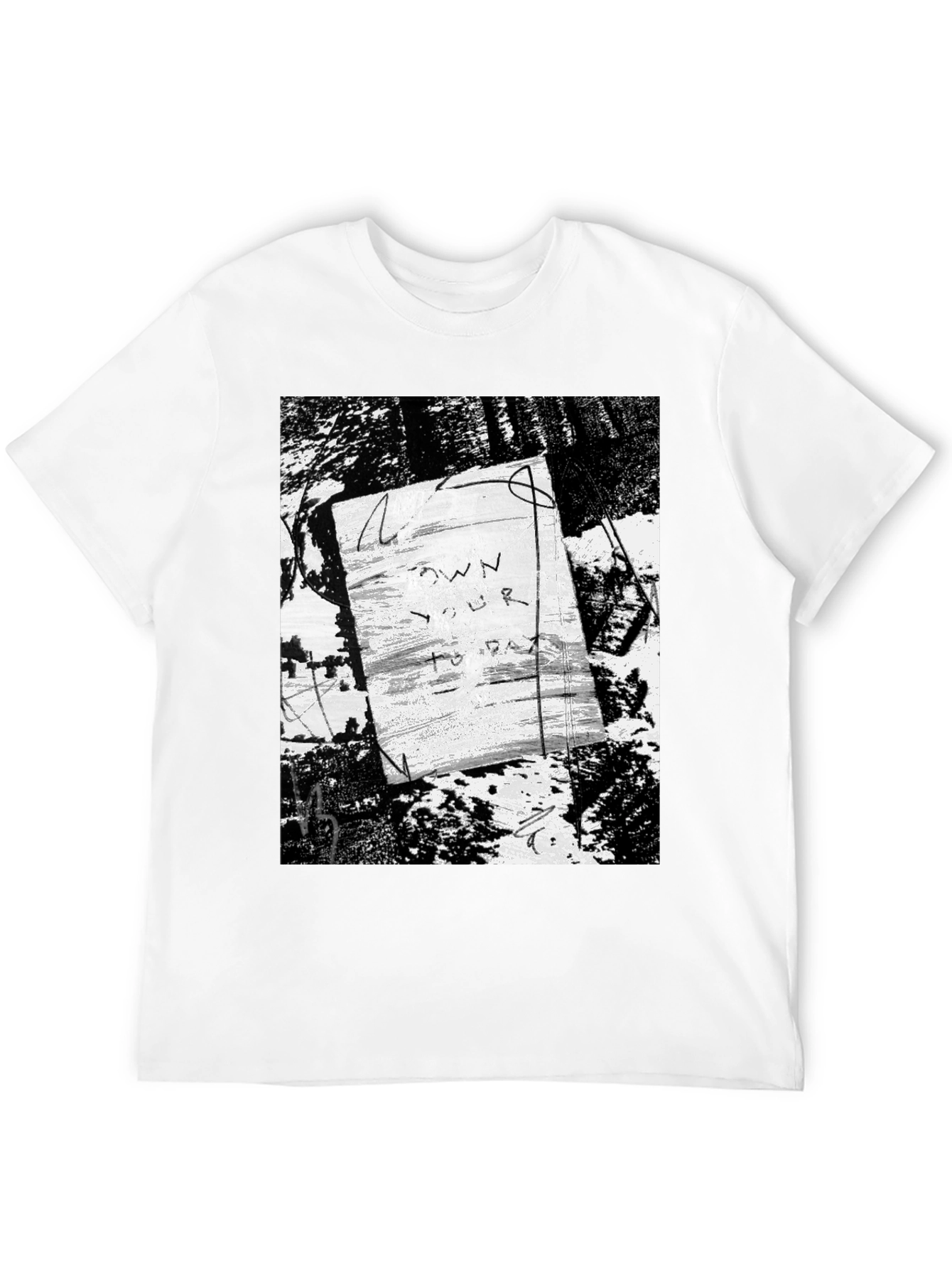 Artistic Graphic Print Black T-Shirt