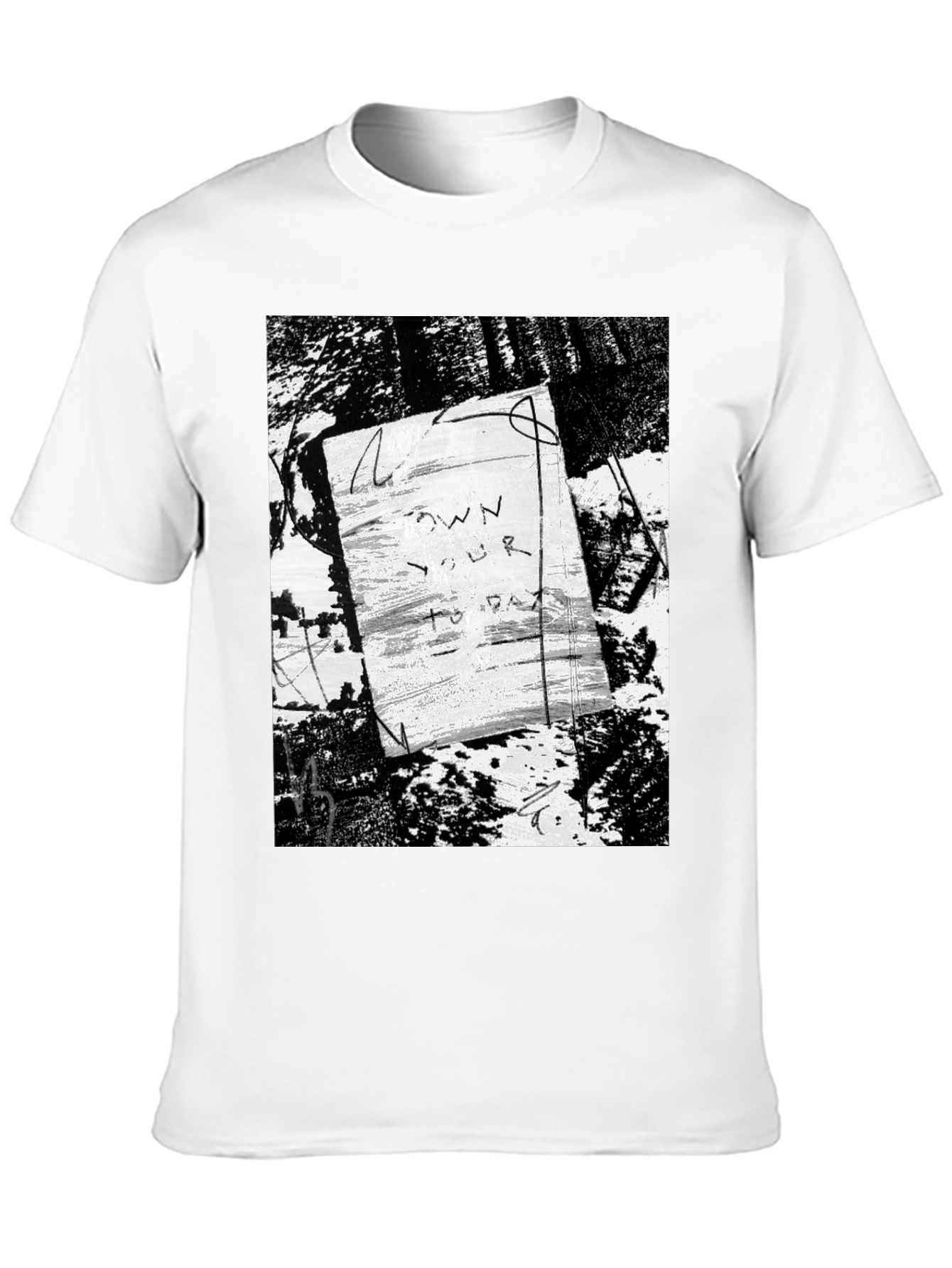 Artistic Graphic Print Black T-Shirt