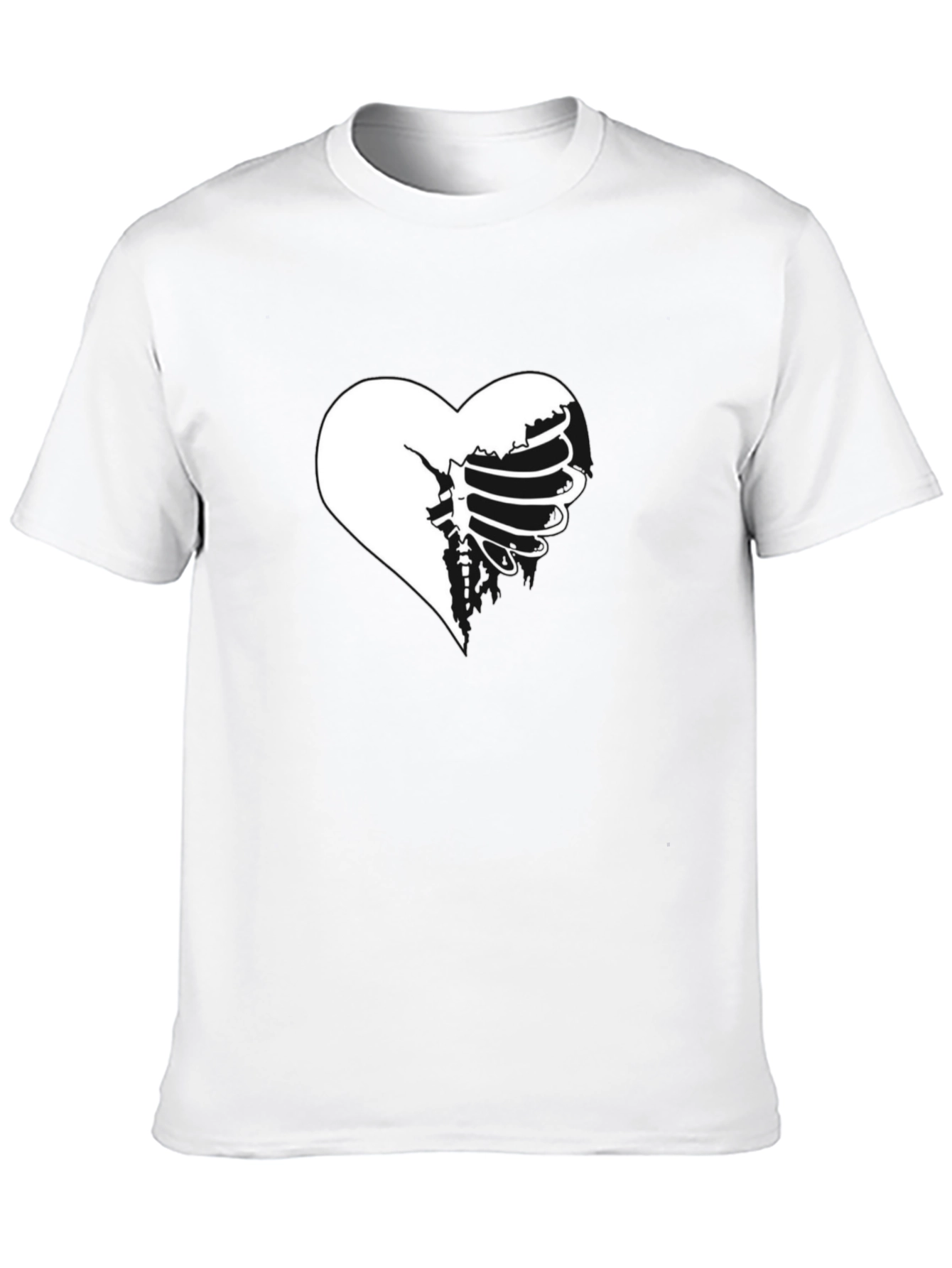 Heart Ribcage Graphic Tee - Unique Design