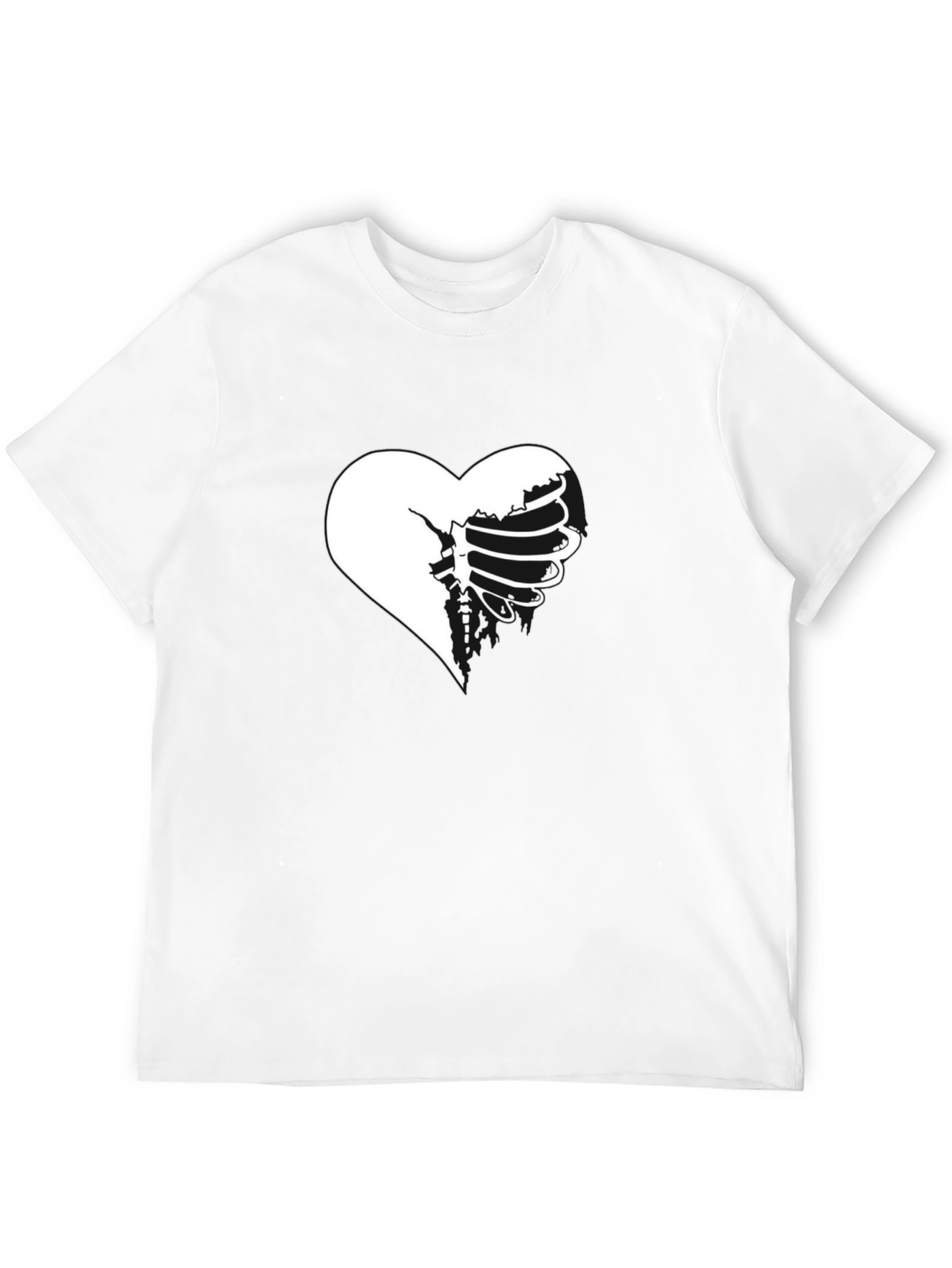 Heart Ribcage Graphic Tee - Unique Design