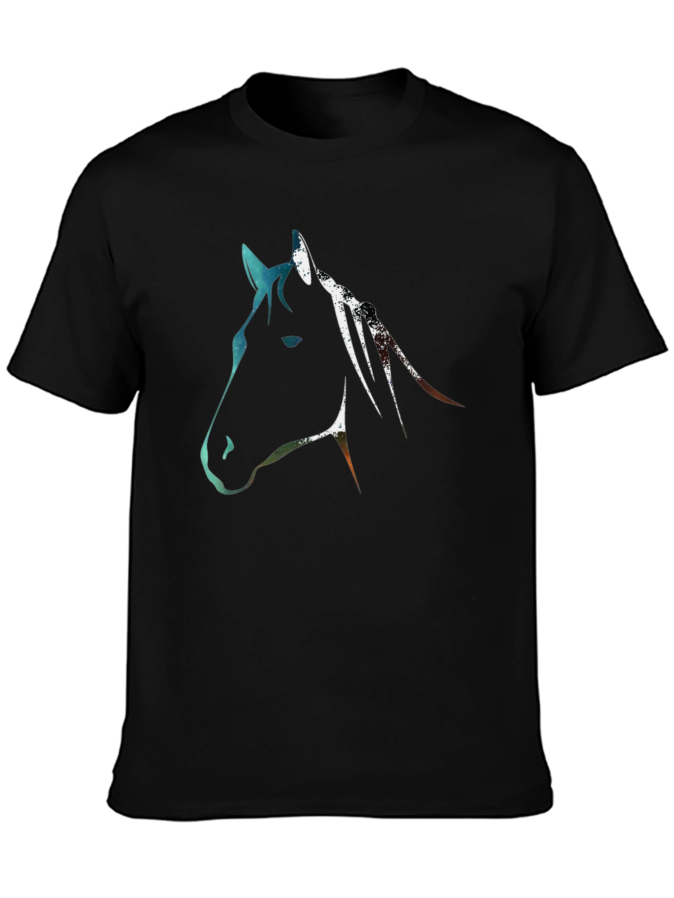 Abstract Horse Graphic Tee - Black