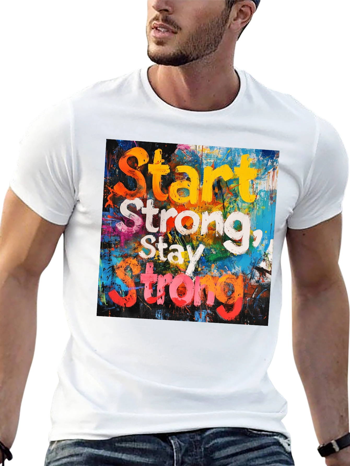 Start Strong T-Shirt: Motivational Graphic Tee