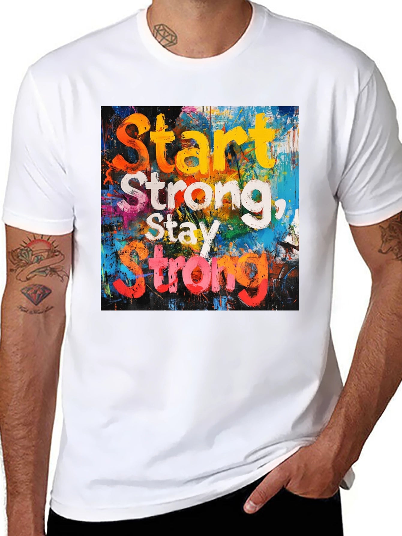 Start Strong T-Shirt: Motivational Graphic Tee
