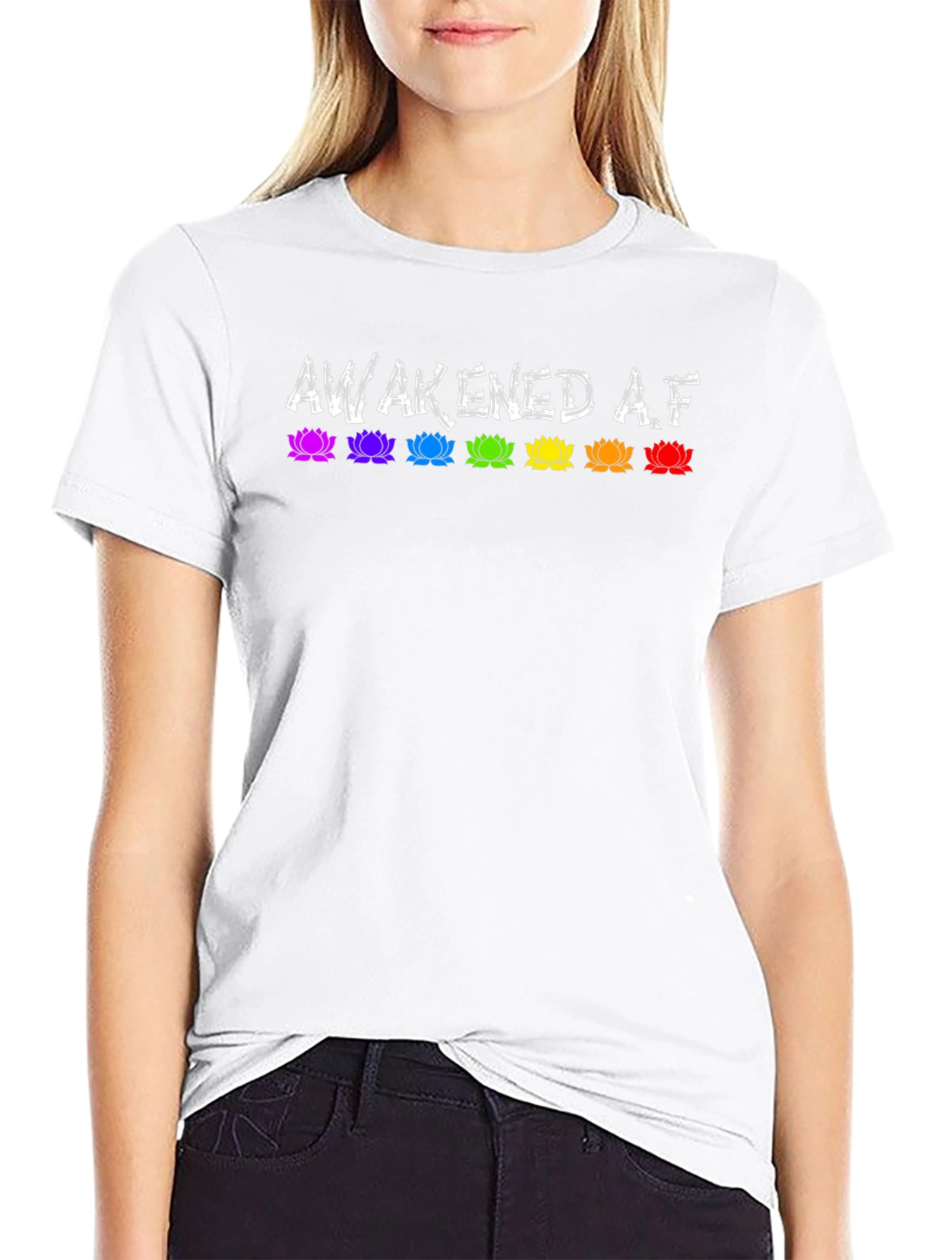 Awakened AF Lotus Graphic Tee - Unisex Black T-Shirt