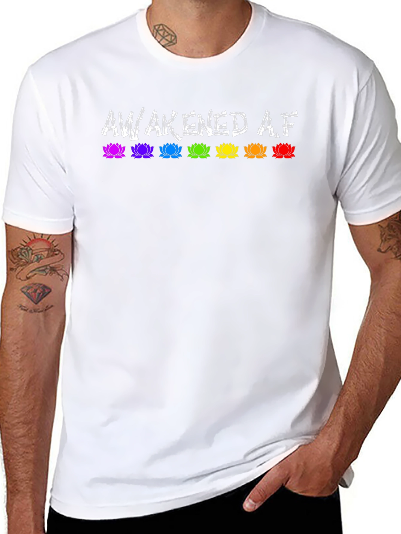 Awakened AF Lotus Graphic Tee - Unisex Black T-Shirt