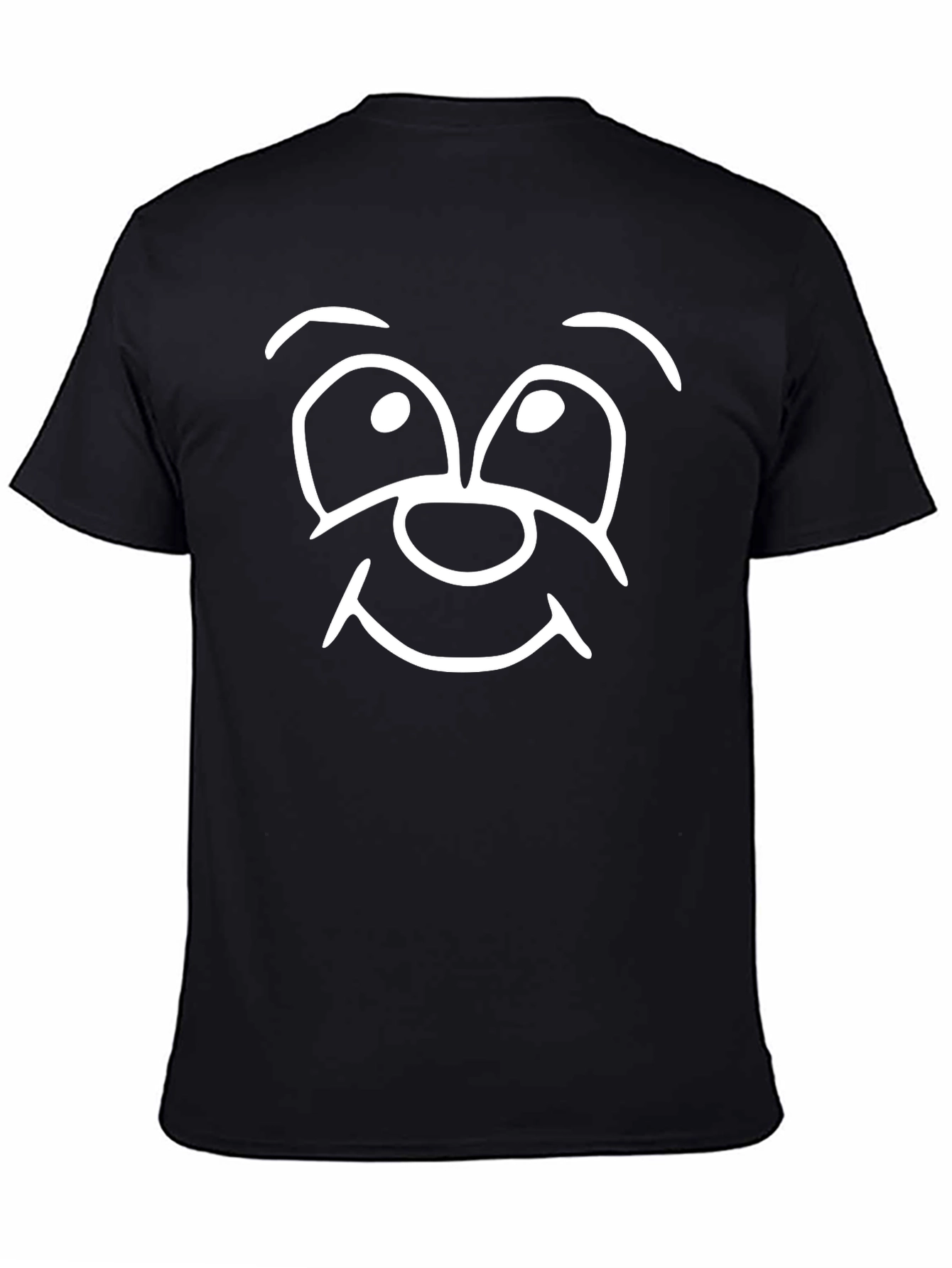 Cartoon Face Graphic Black Tee