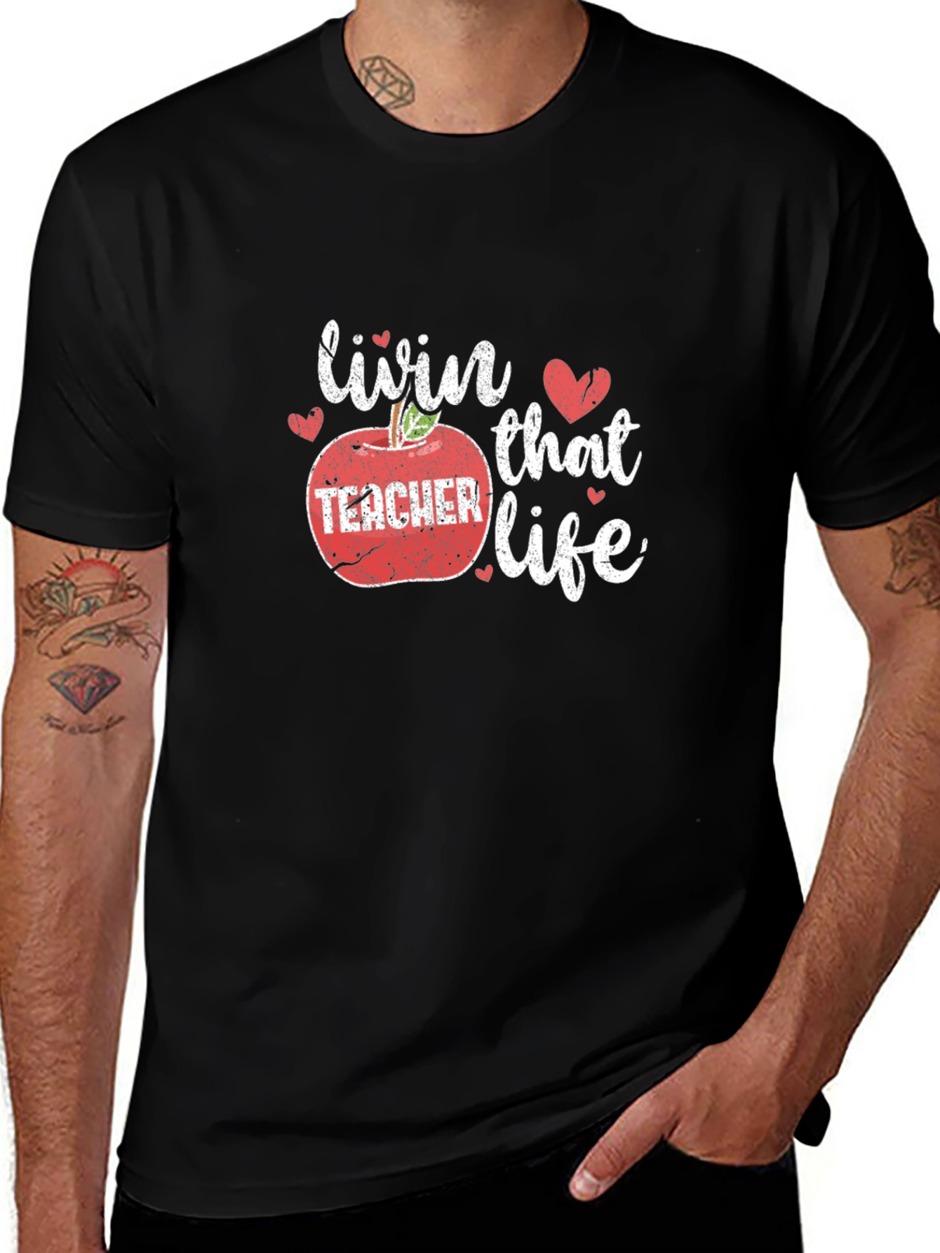 Livin That Teacher Life Graphic Tee - Black