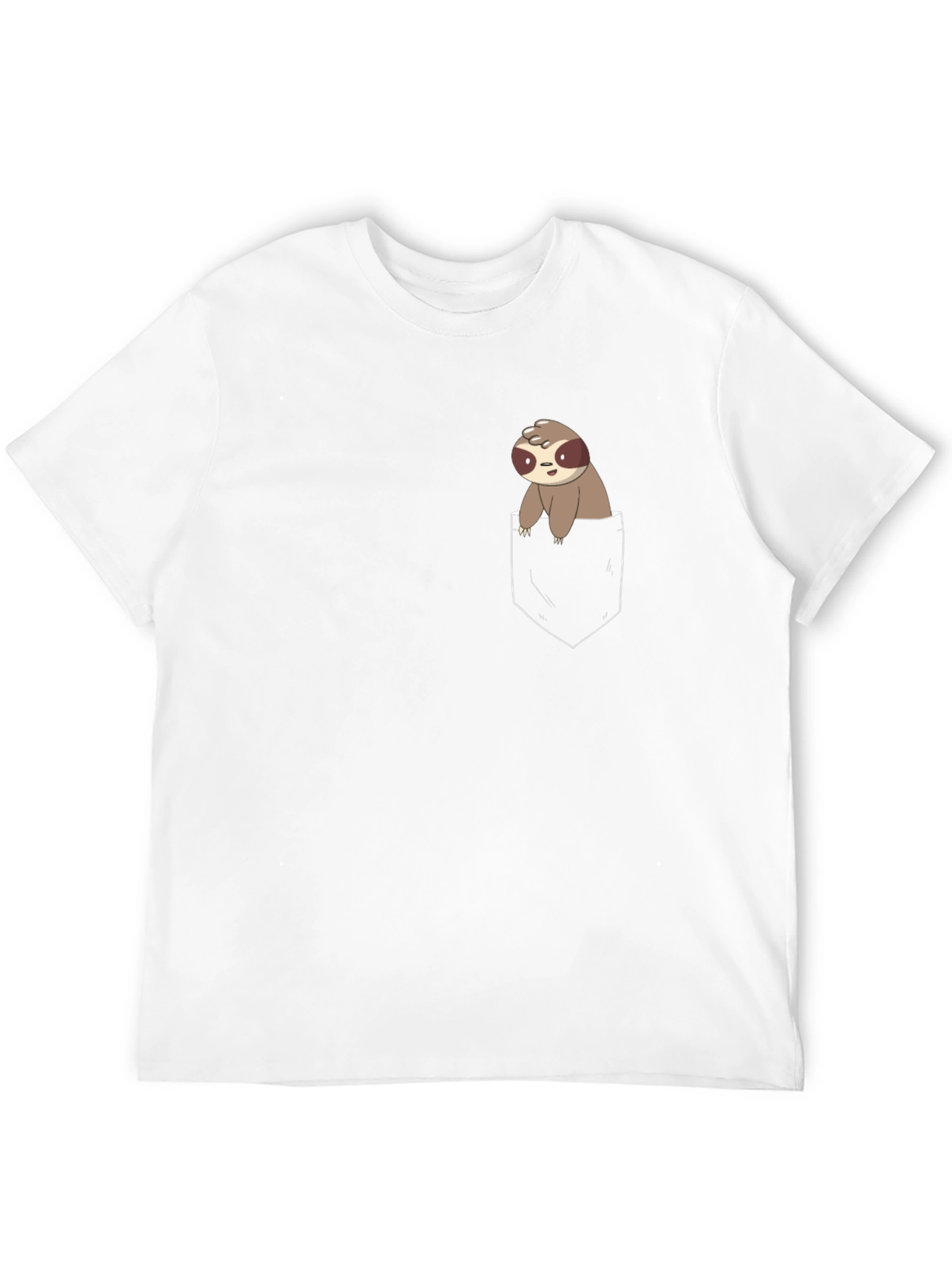 Sloth in Pocket Graphic Tee - Black Cotton Blend