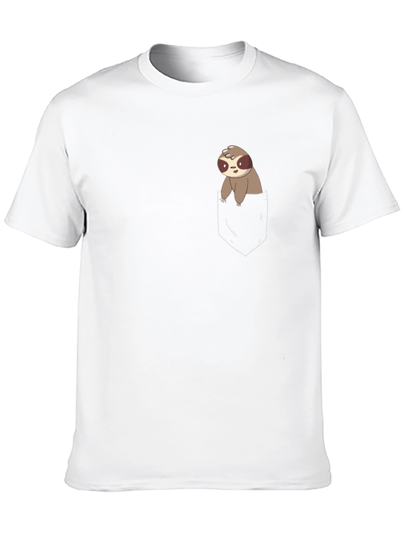 Sloth in Pocket Graphic Tee - Black Cotton Blend