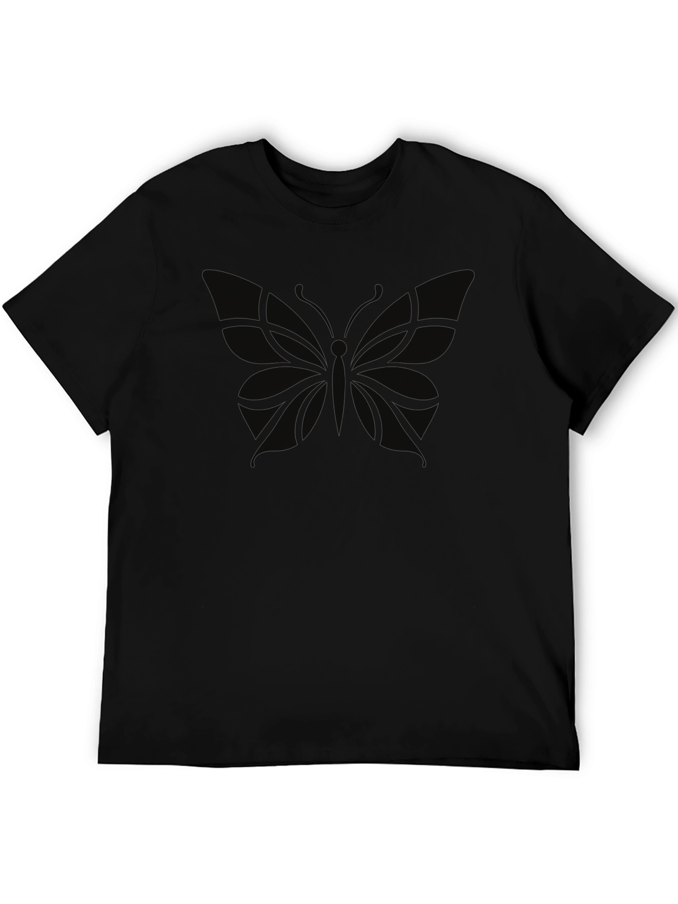 Mens Black Butterfly Graphic T-Shirt