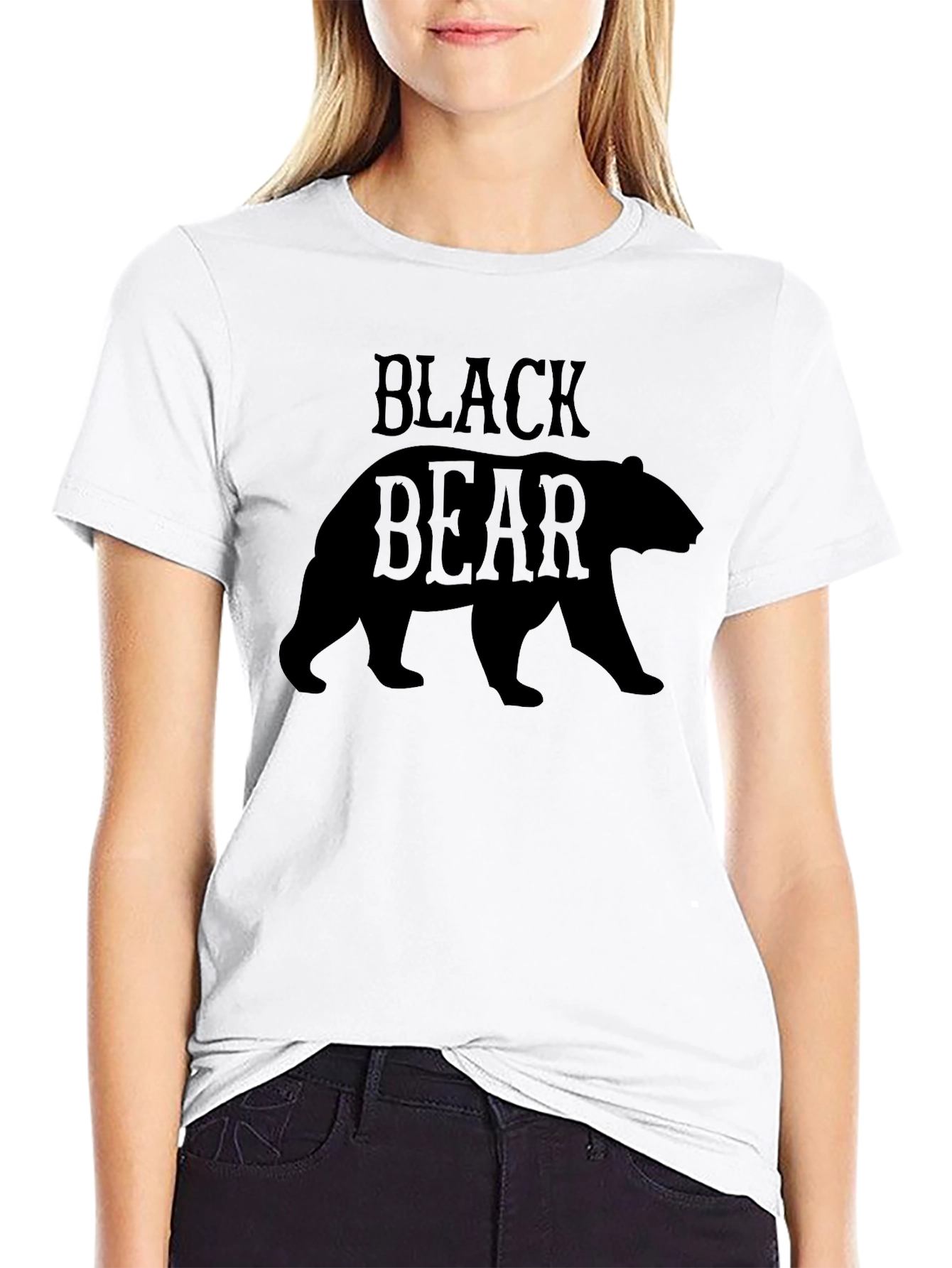 Black Bear Graphic Tee - Stylish Wildlife Design