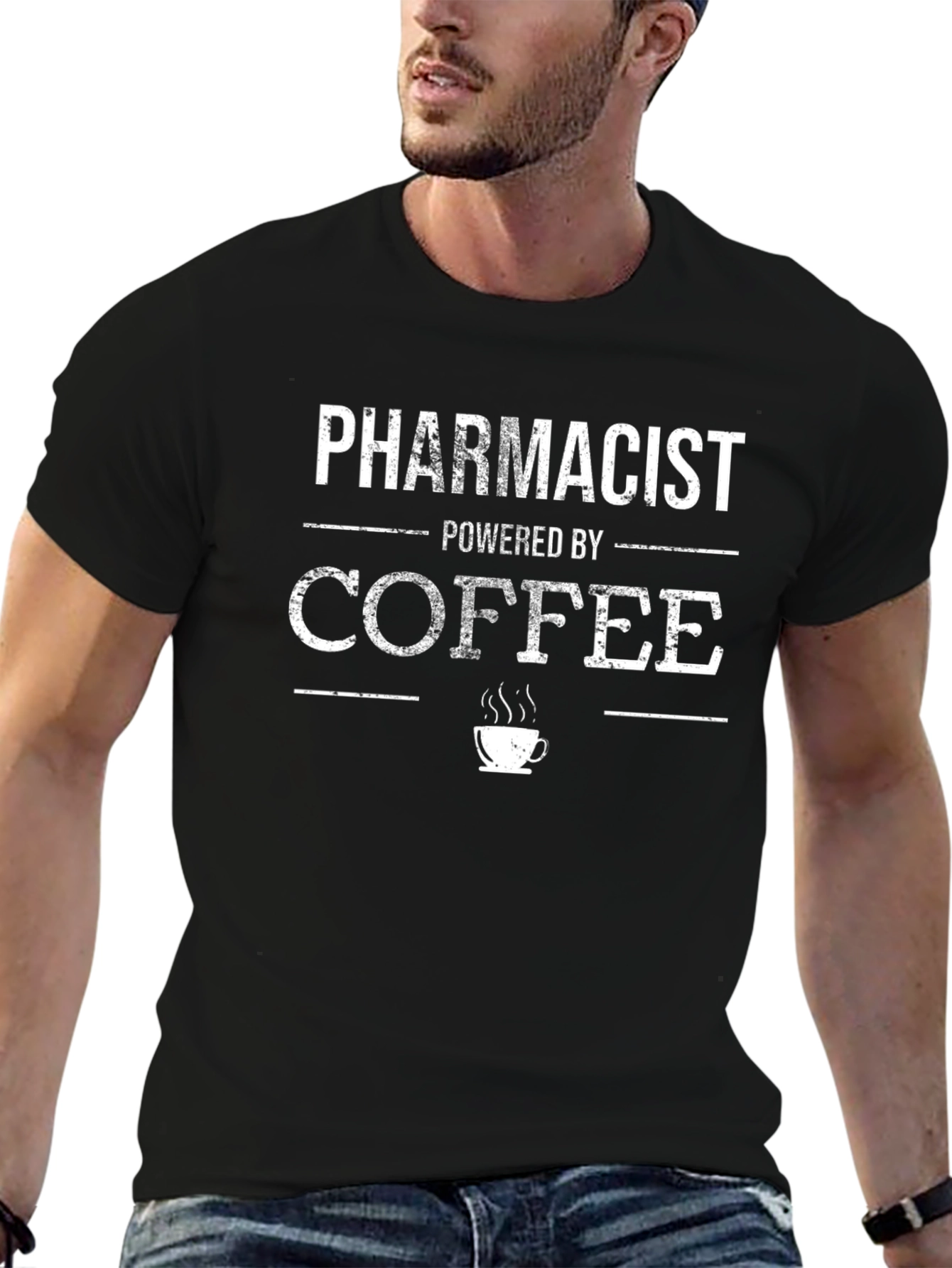Pharmacist Powered by Coffee Graphic Tee
