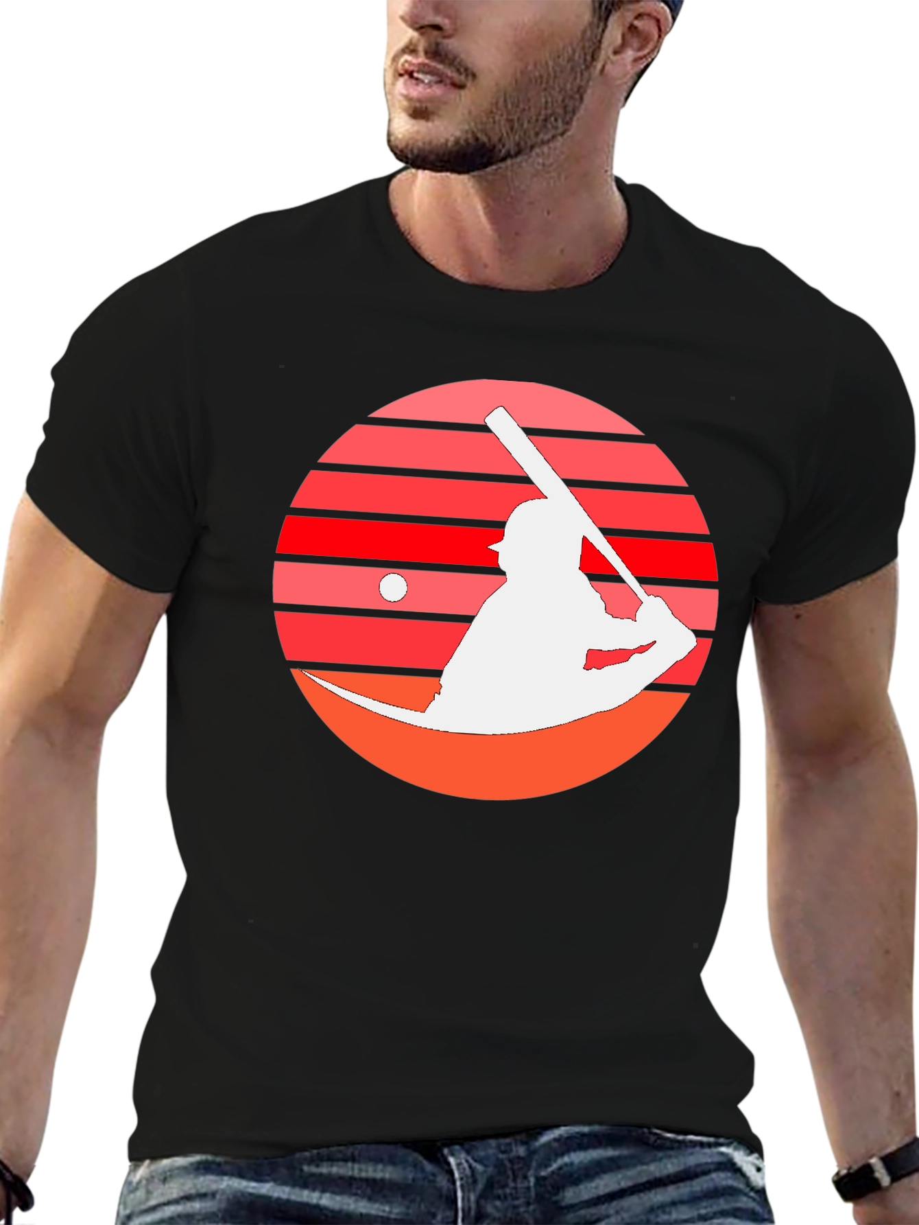 Baseball Sunset Graphic Tee - Retro Style