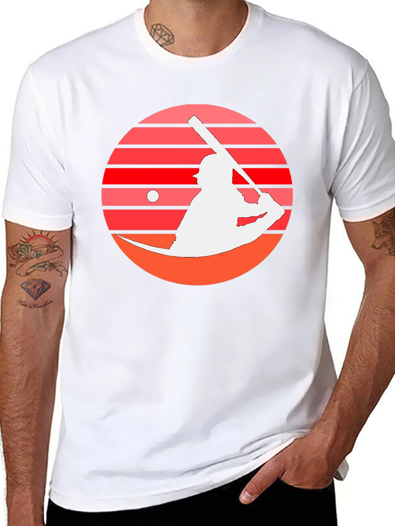 Baseball Sunset Graphic Tee - Retro Style
