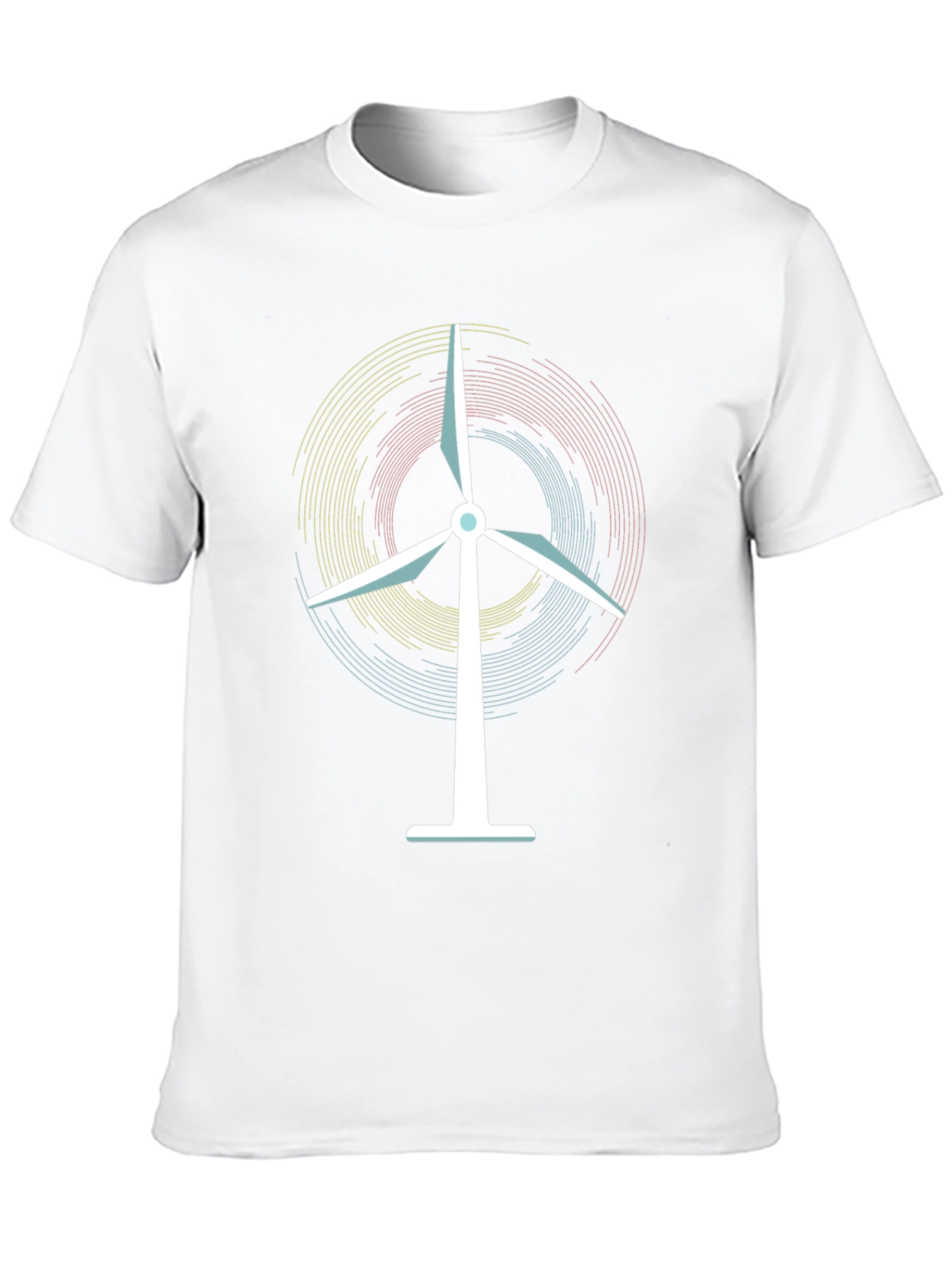 Eco-Friendly Wind Turbine Graphic Black T-Shirt
