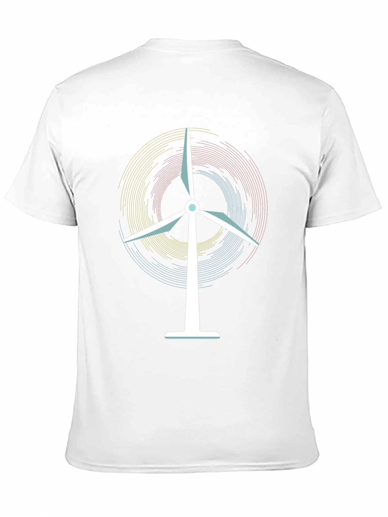 Eco-Friendly Wind Turbine Graphic Black T-Shirt