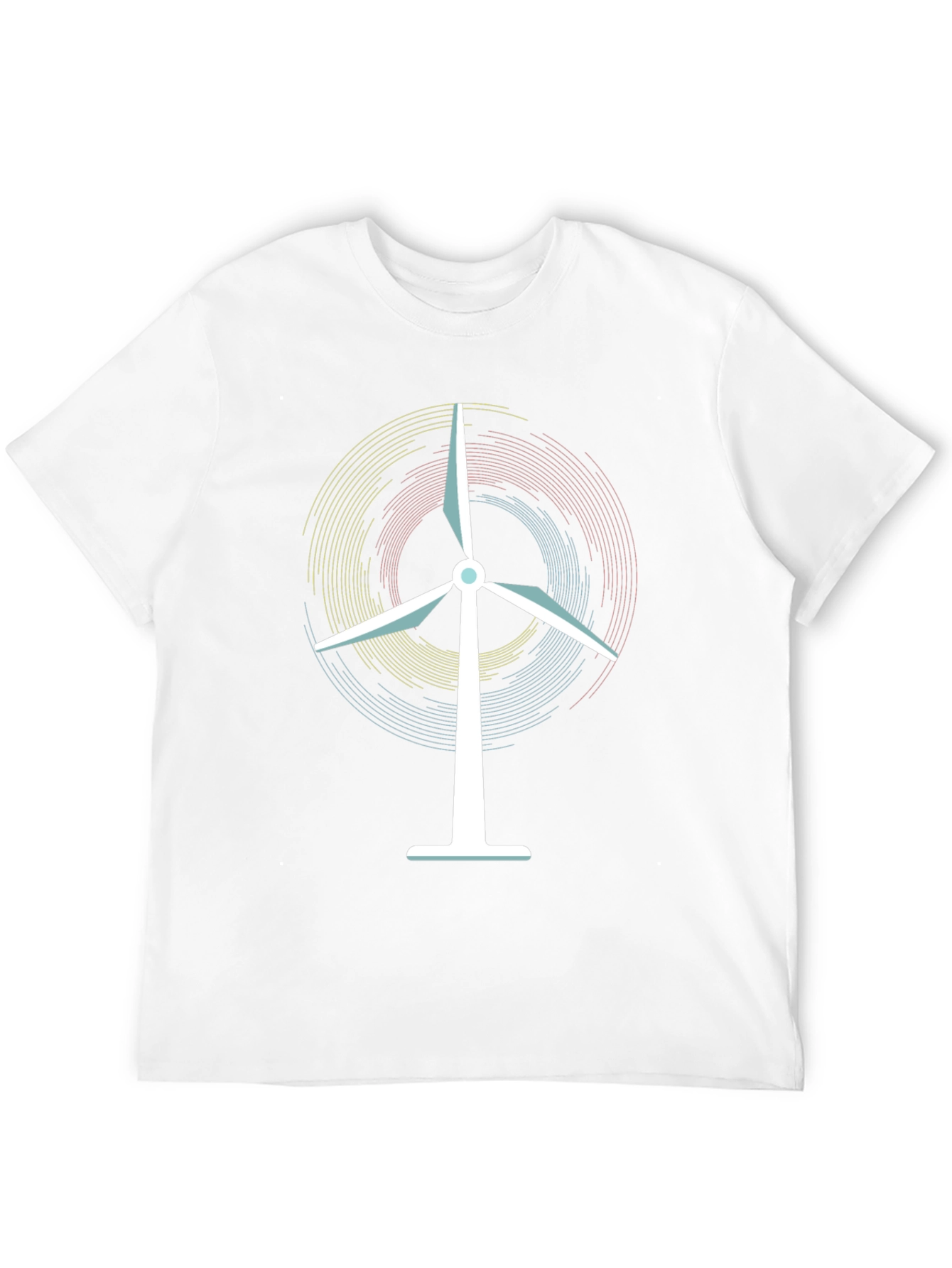 Eco-Friendly Wind Turbine Graphic Black T-Shirt
