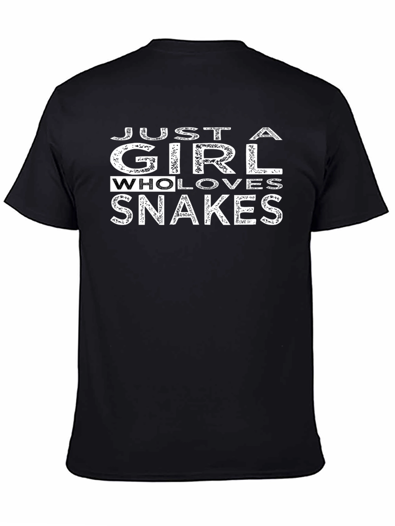 Just a Girl Who Loves Snakes Black Graphic Tee