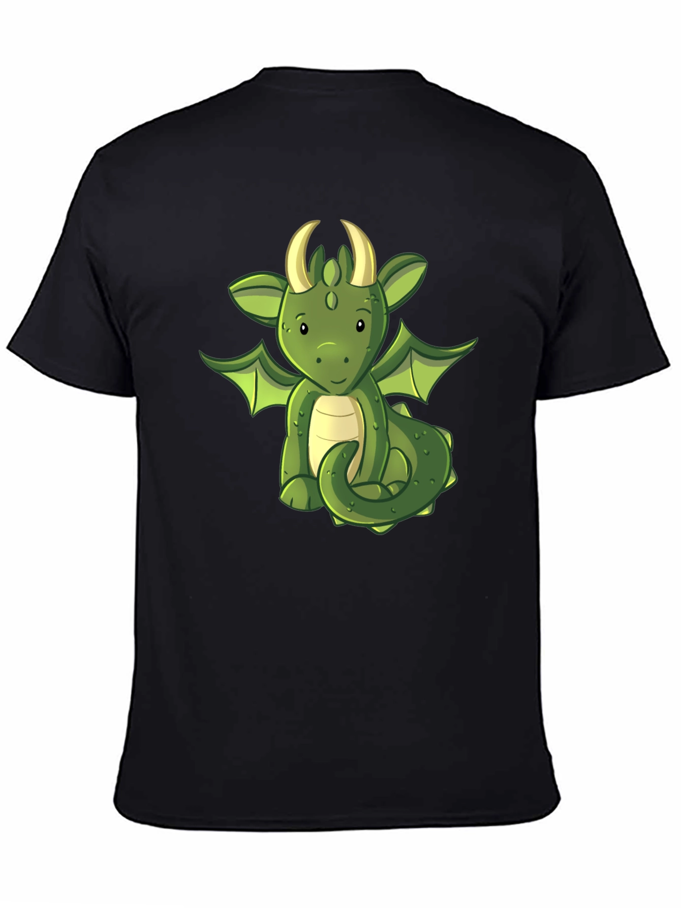 Cute Dragon Graphic T-Shirt - Black Cotton Tee