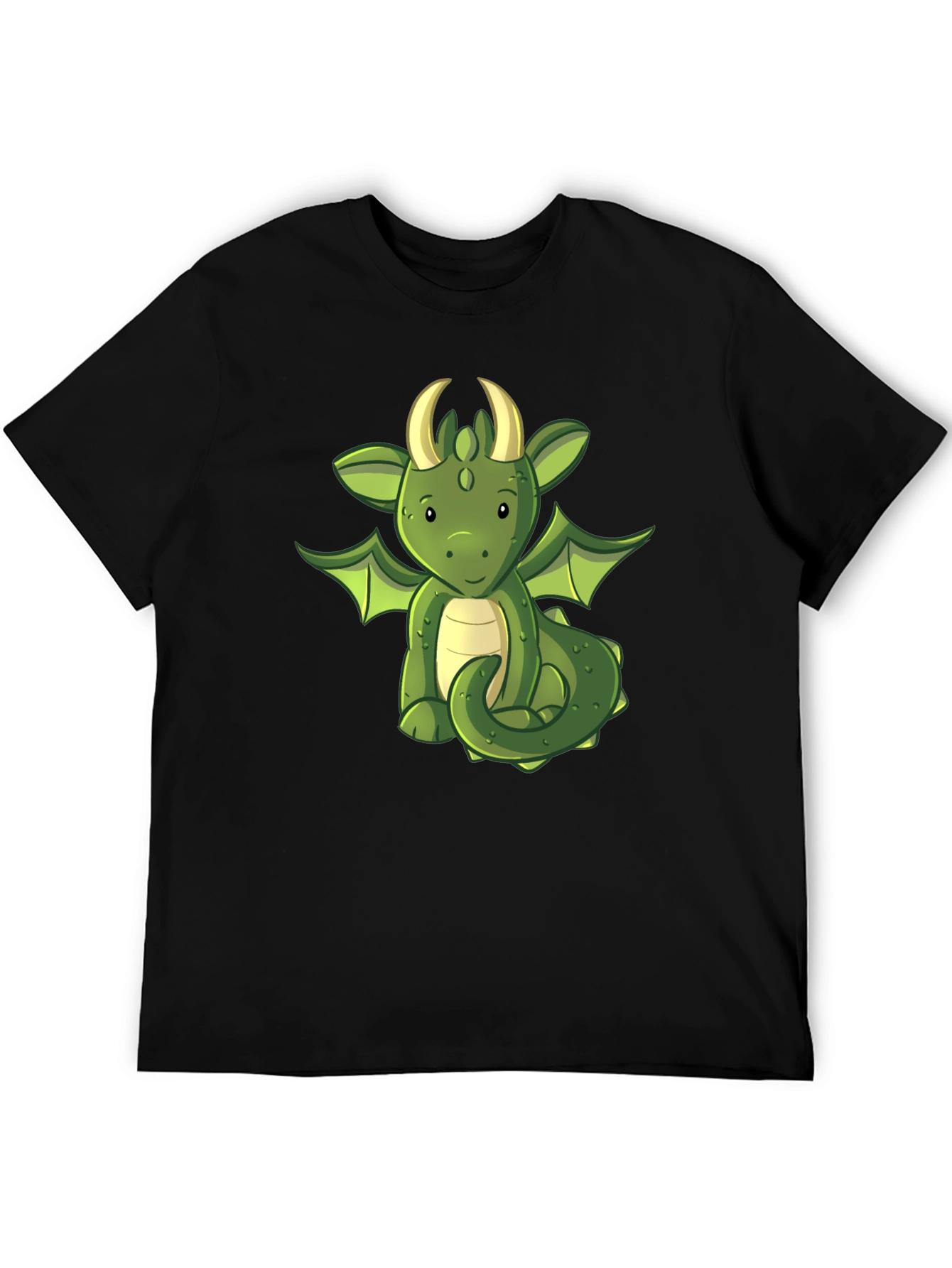 Cute Dragon Graphic T-Shirt - Black Cotton Tee
