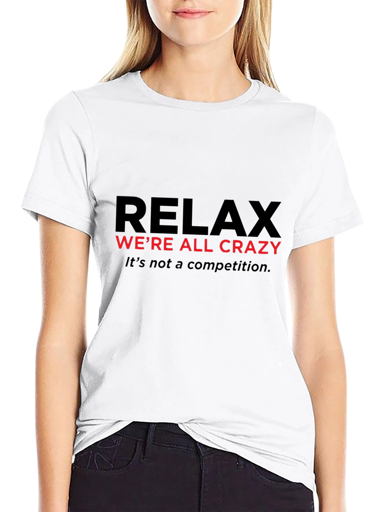 Relax Crazy Graphic Tee - Mens Black Cotton T-Shirt