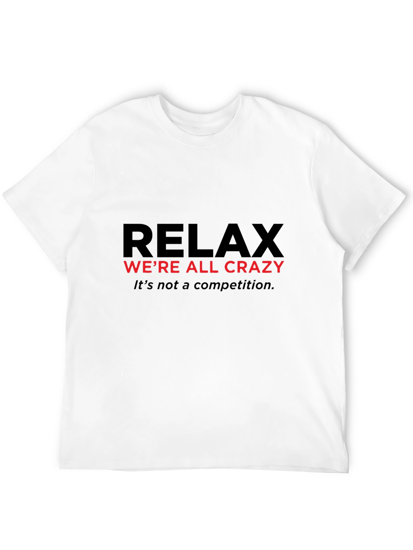 Relax Crazy Graphic Tee - Mens Black Cotton T-Shirt