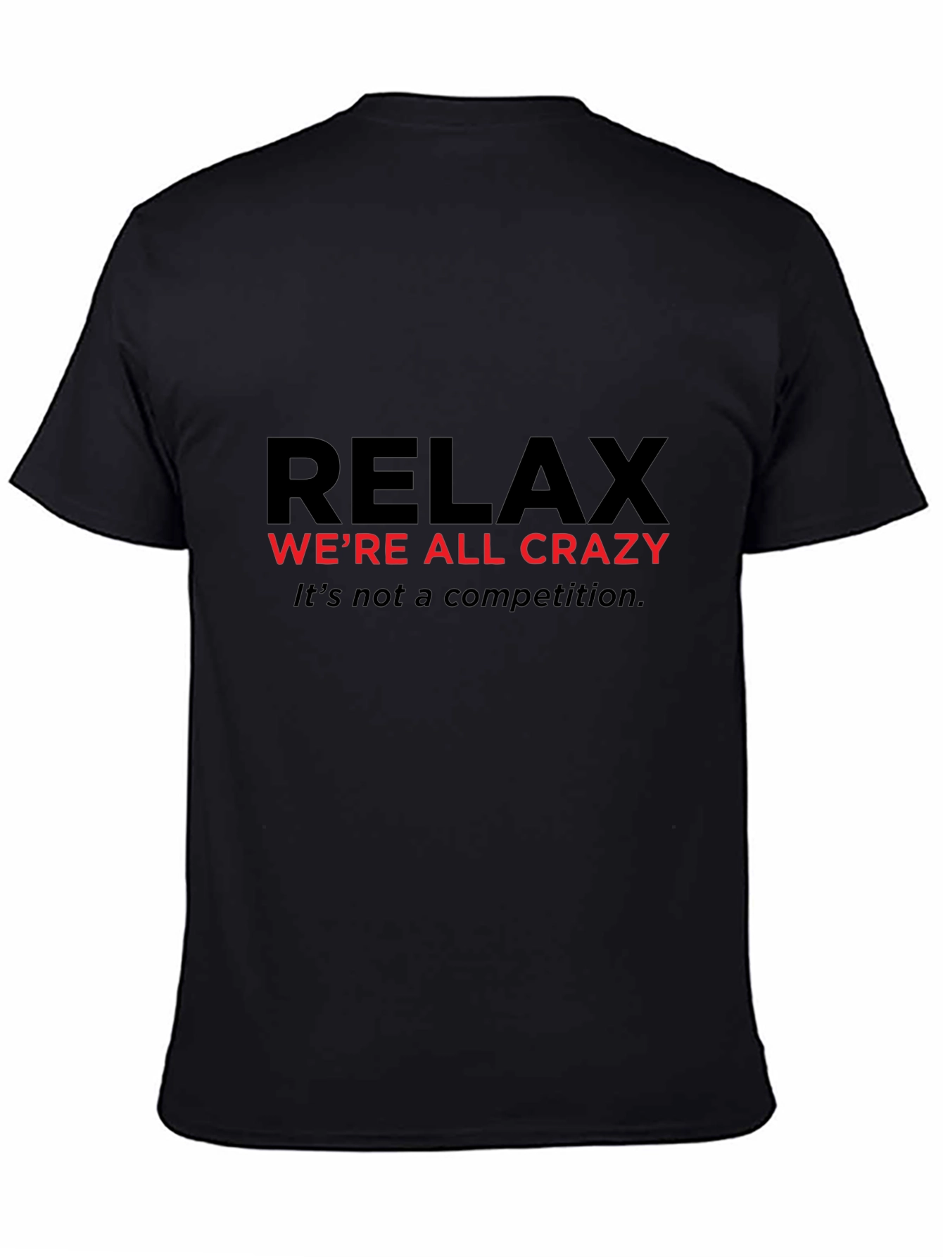 Relax Crazy Graphic Tee - Mens Black Cotton T-Shirt