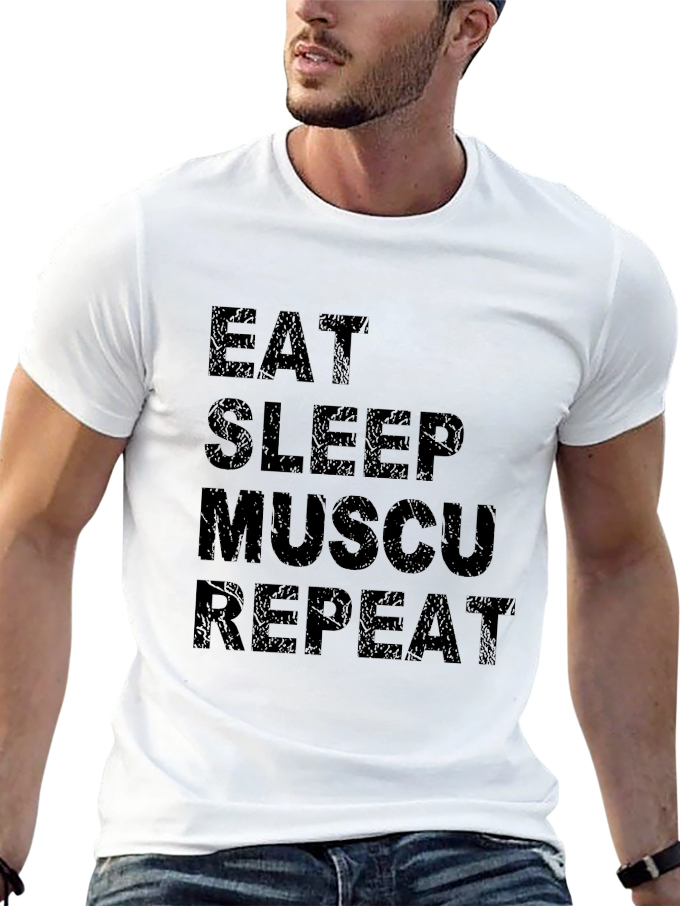 Eat Sleep Muscle Repeat Graphic Tee