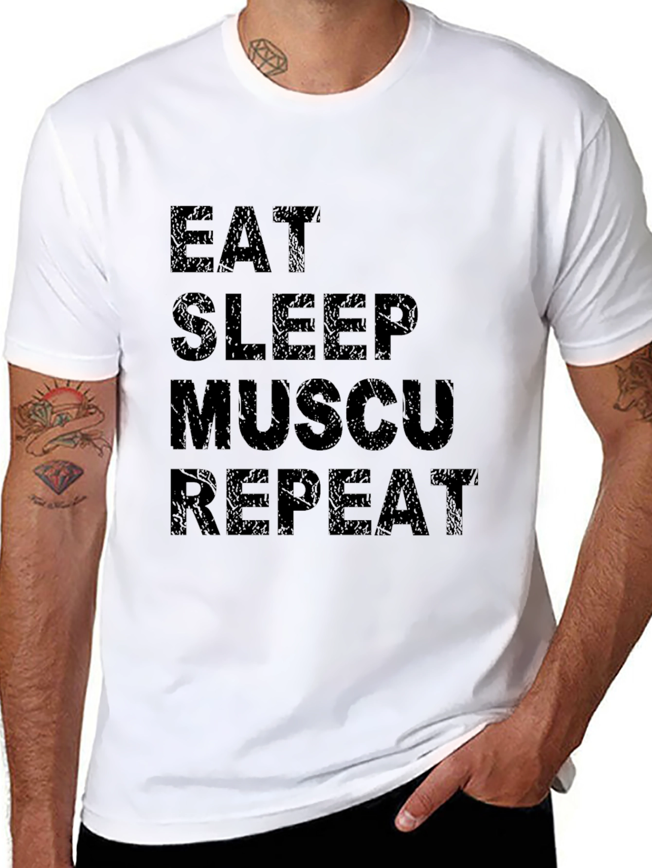Eat Sleep Muscle Repeat Graphic Tee