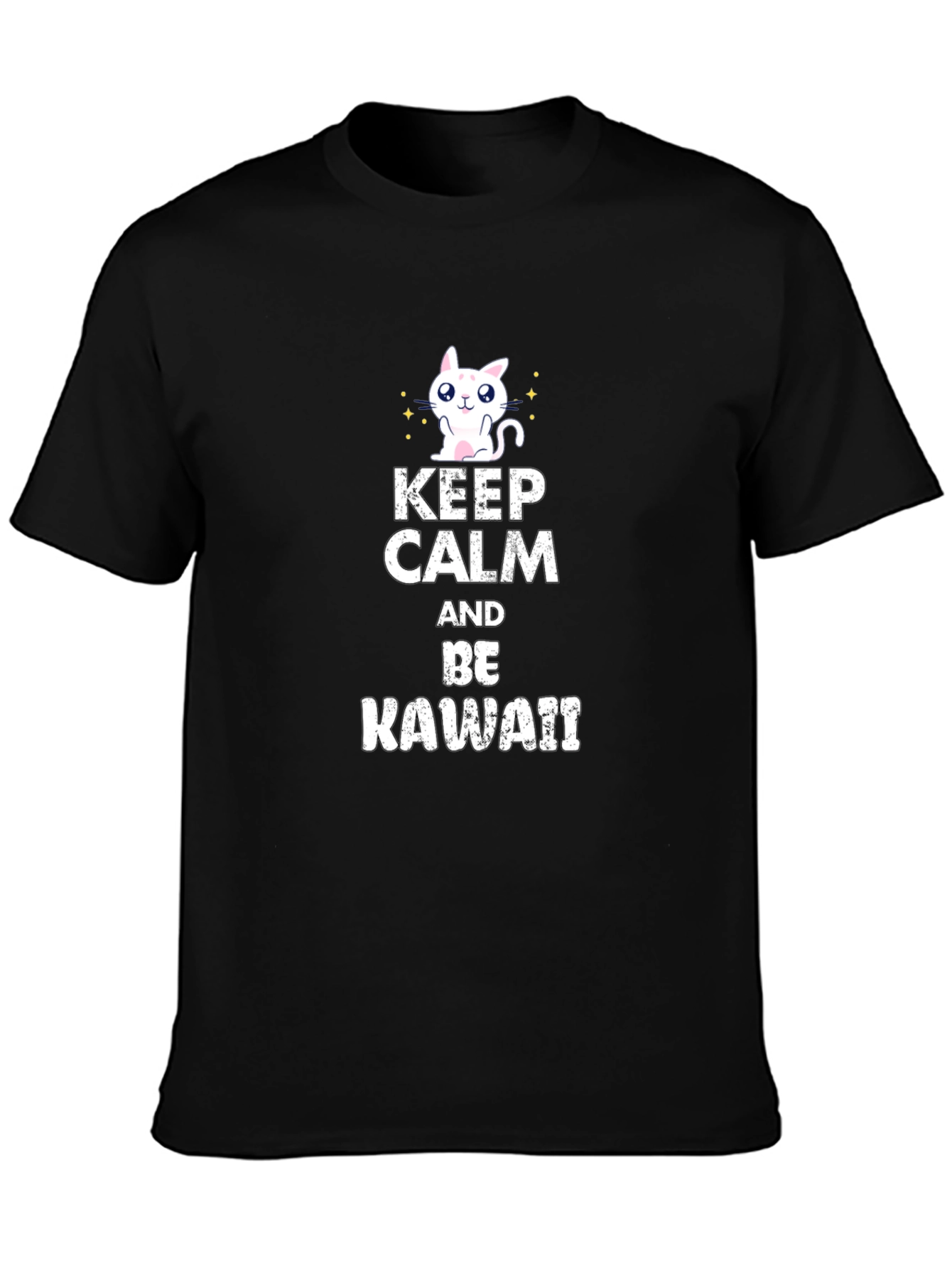 Keep Calm Be Kawaii Black T-Shirt