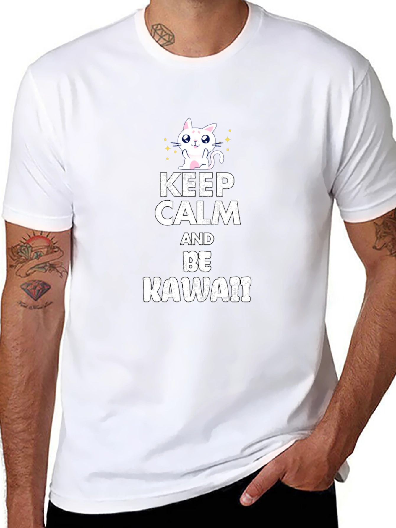 Keep Calm Be Kawaii Black T-Shirt