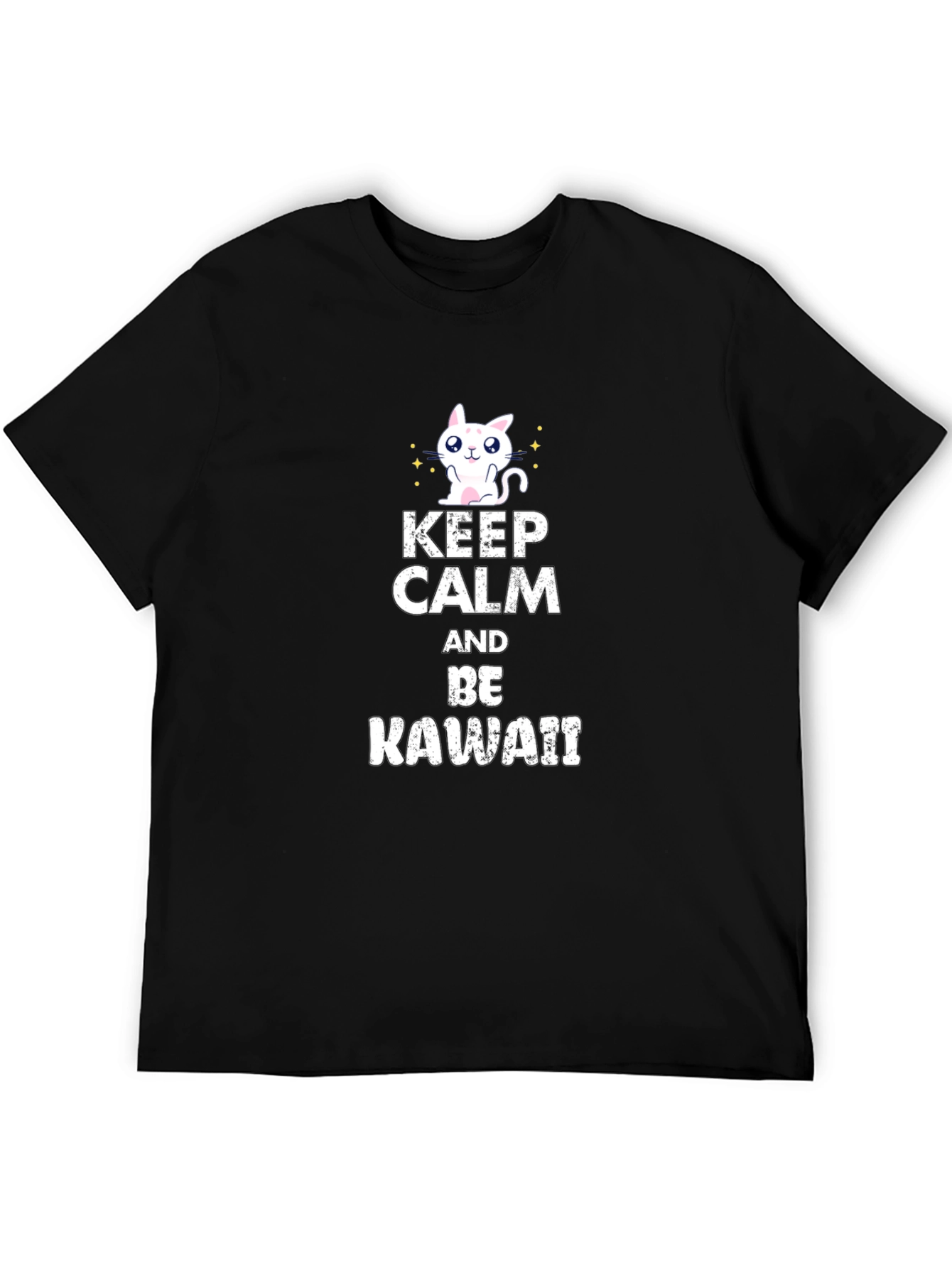 Keep Calm Be Kawaii Black T-Shirt