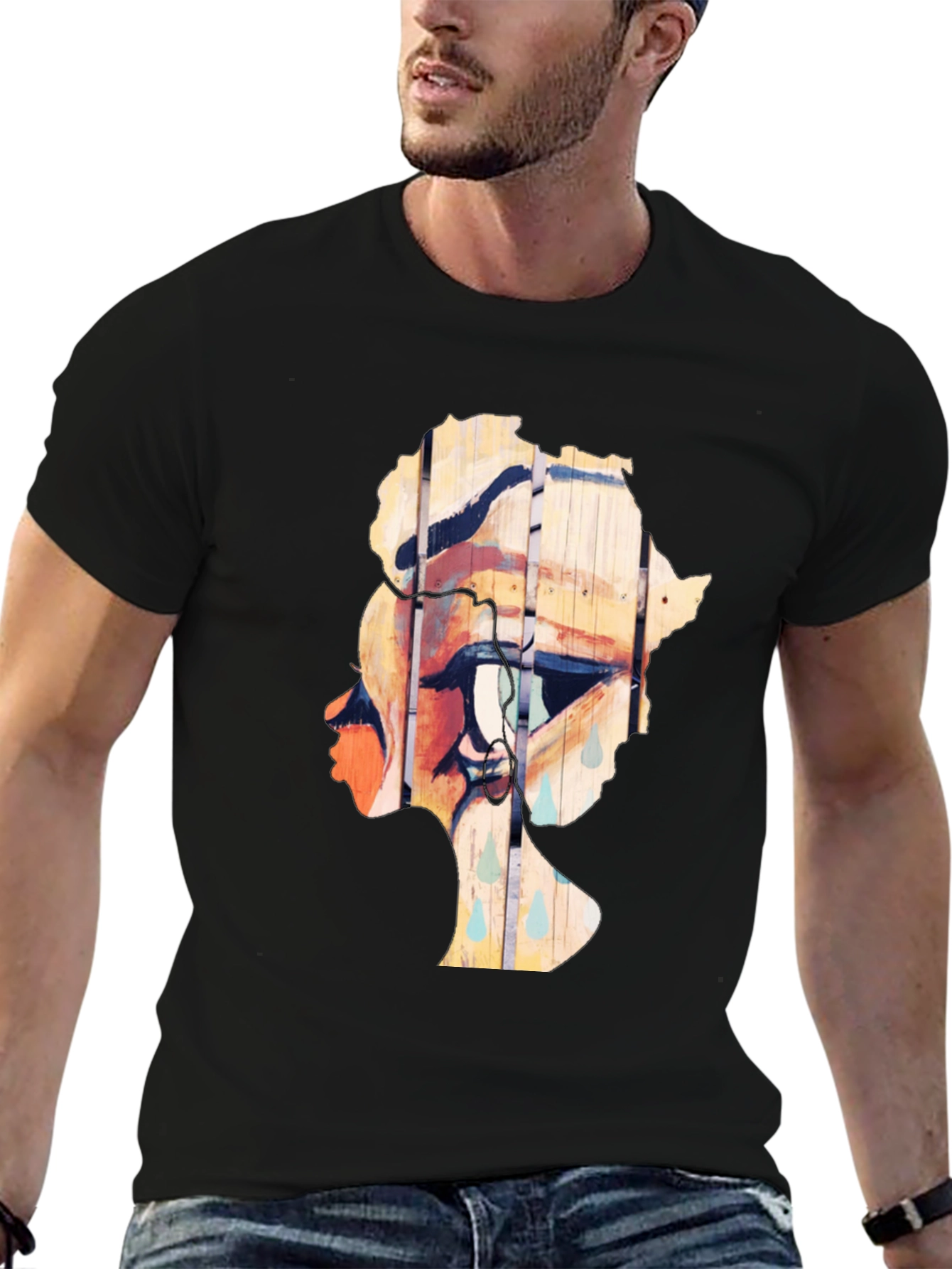 Artistic Graphic T-Shirt - Eye with African Continent Design