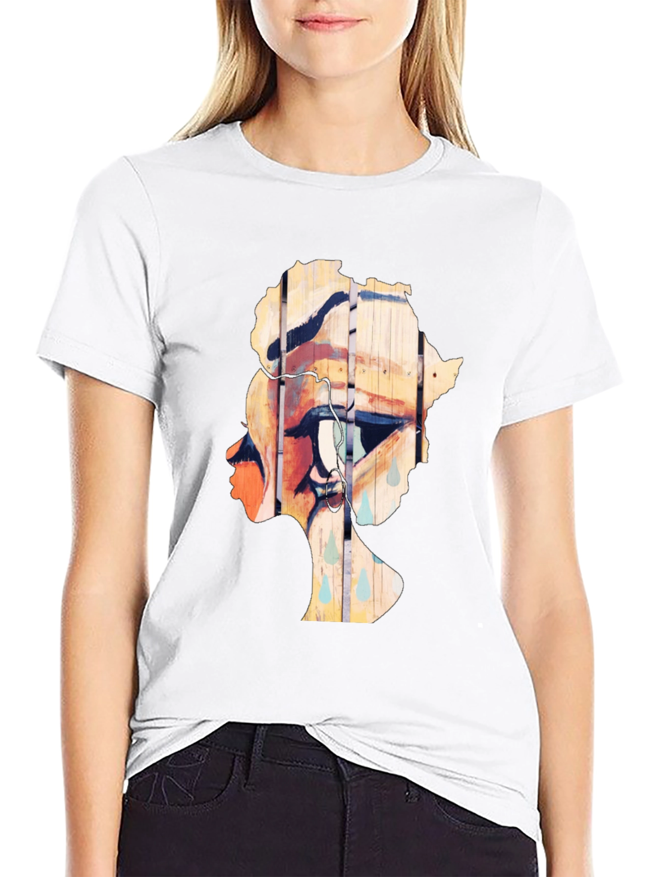 Artistic Graphic T-Shirt - Eye with African Continent Design