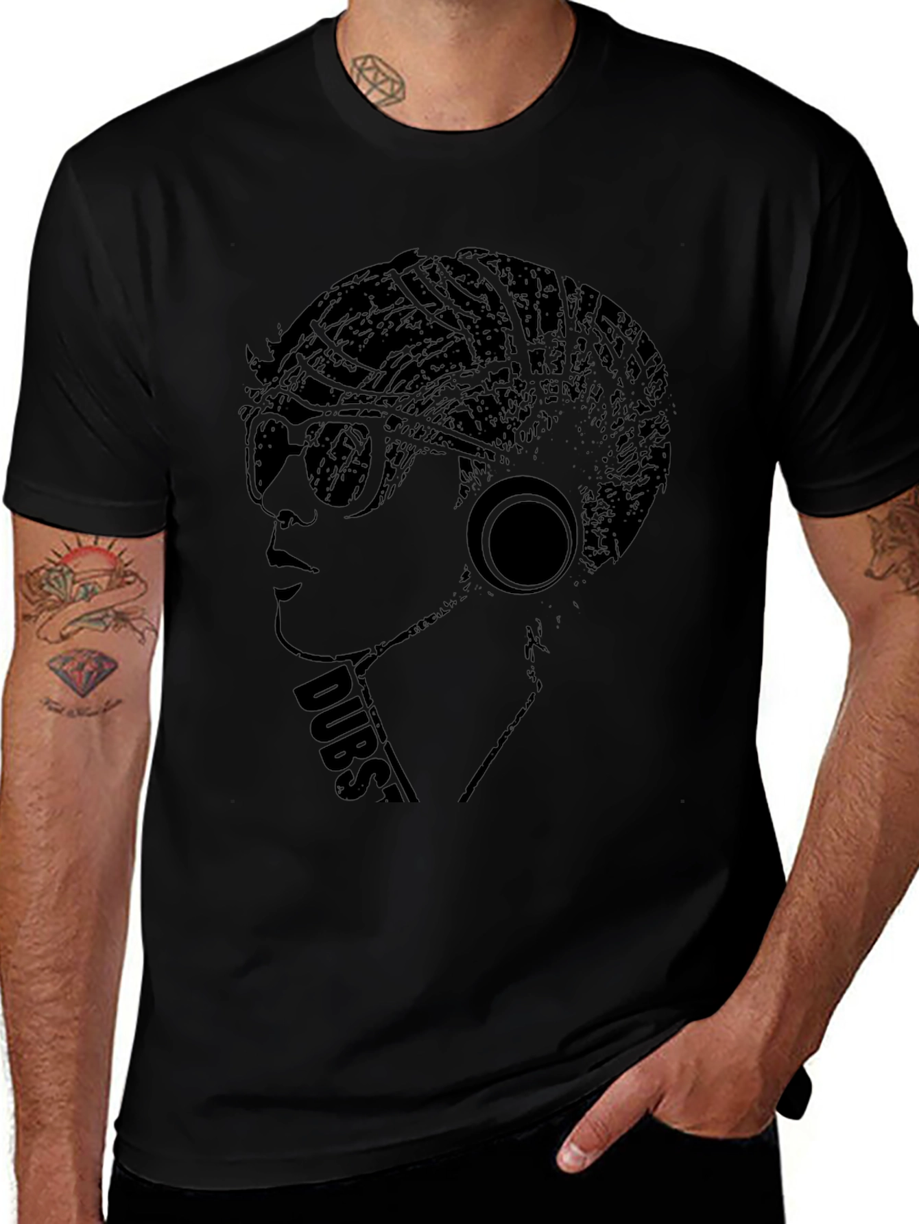 Dubstep Style Graphic Tee - Cool Black Shirt