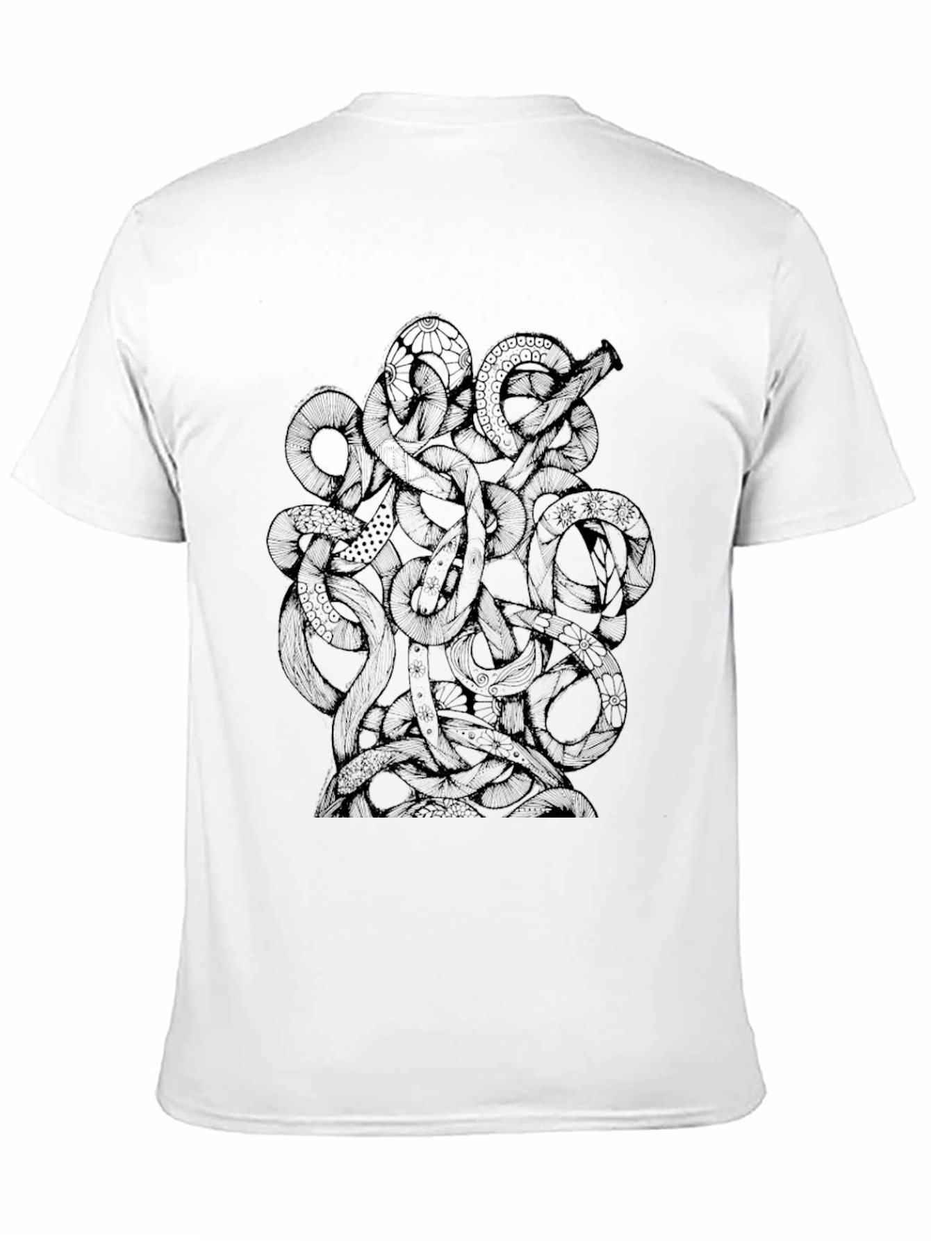 Mens Black Octopus Tentacle Graphic Tee