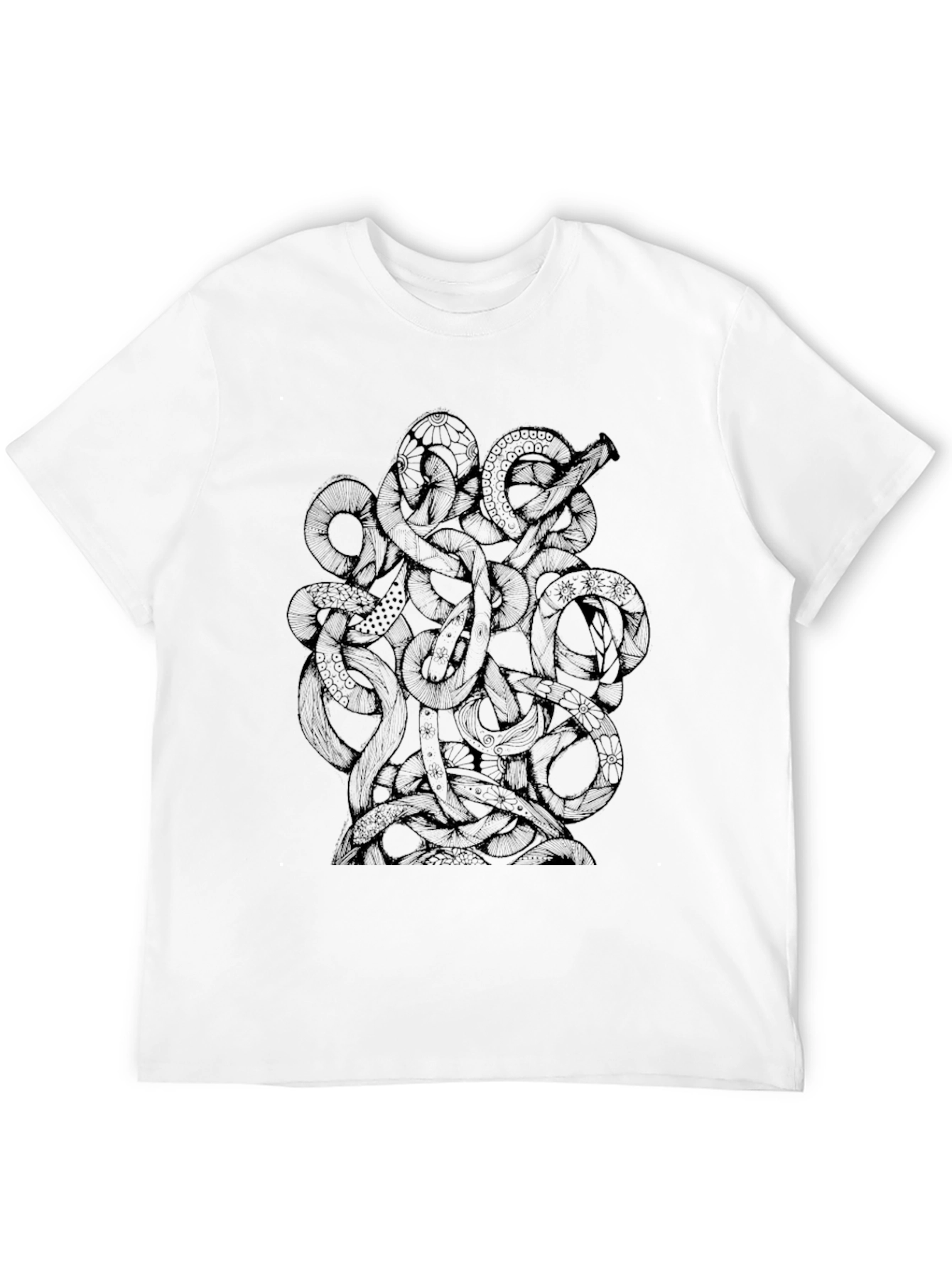 Mens Black Octopus Tentacle Graphic Tee