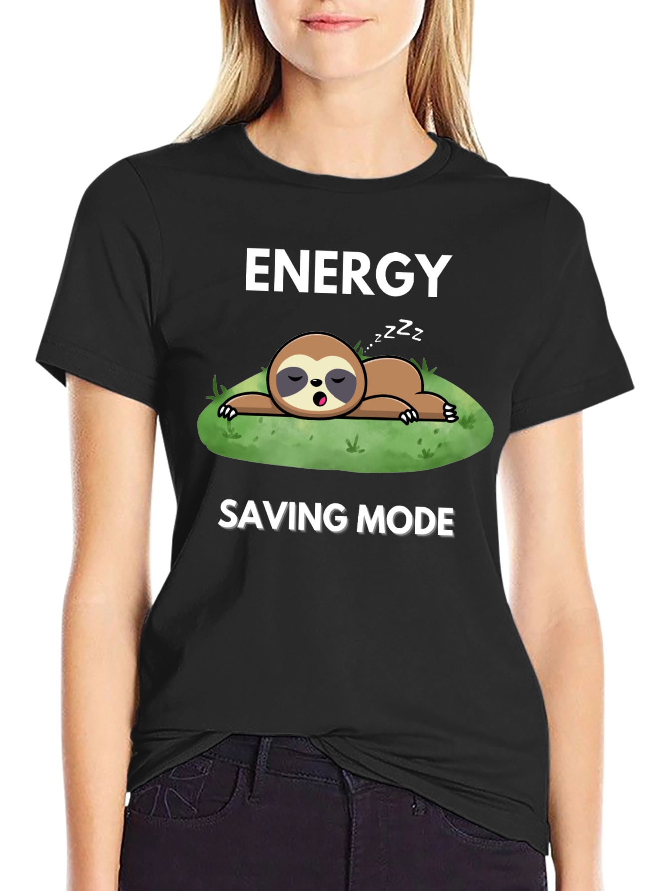 Energy Saving Mode Sloth Graphic T-Shirt