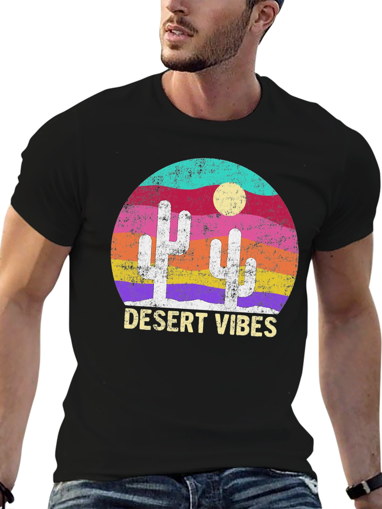 Desert Vibes Graphic Tee - Stylish Mens T-Shirt
